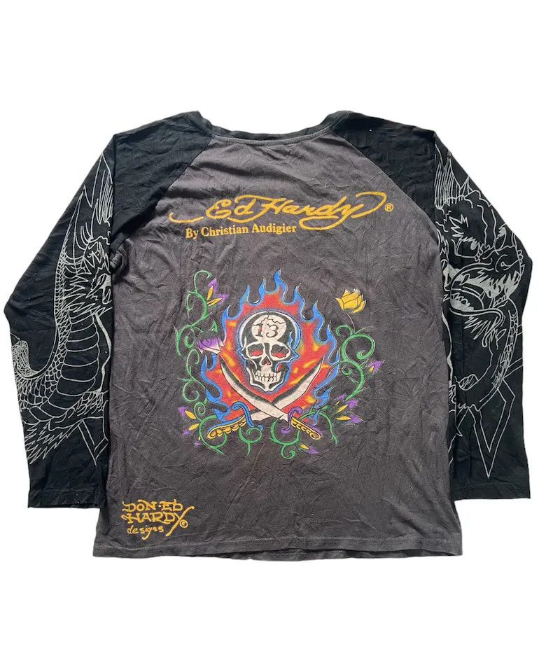 Christian Audigier × Ed Hardy Ed Hardy by Christian Audigier Dragons Flame skull🐉🔥💀 y2k Size US L / EU 52-54 / 3 - 2 Thumbnail