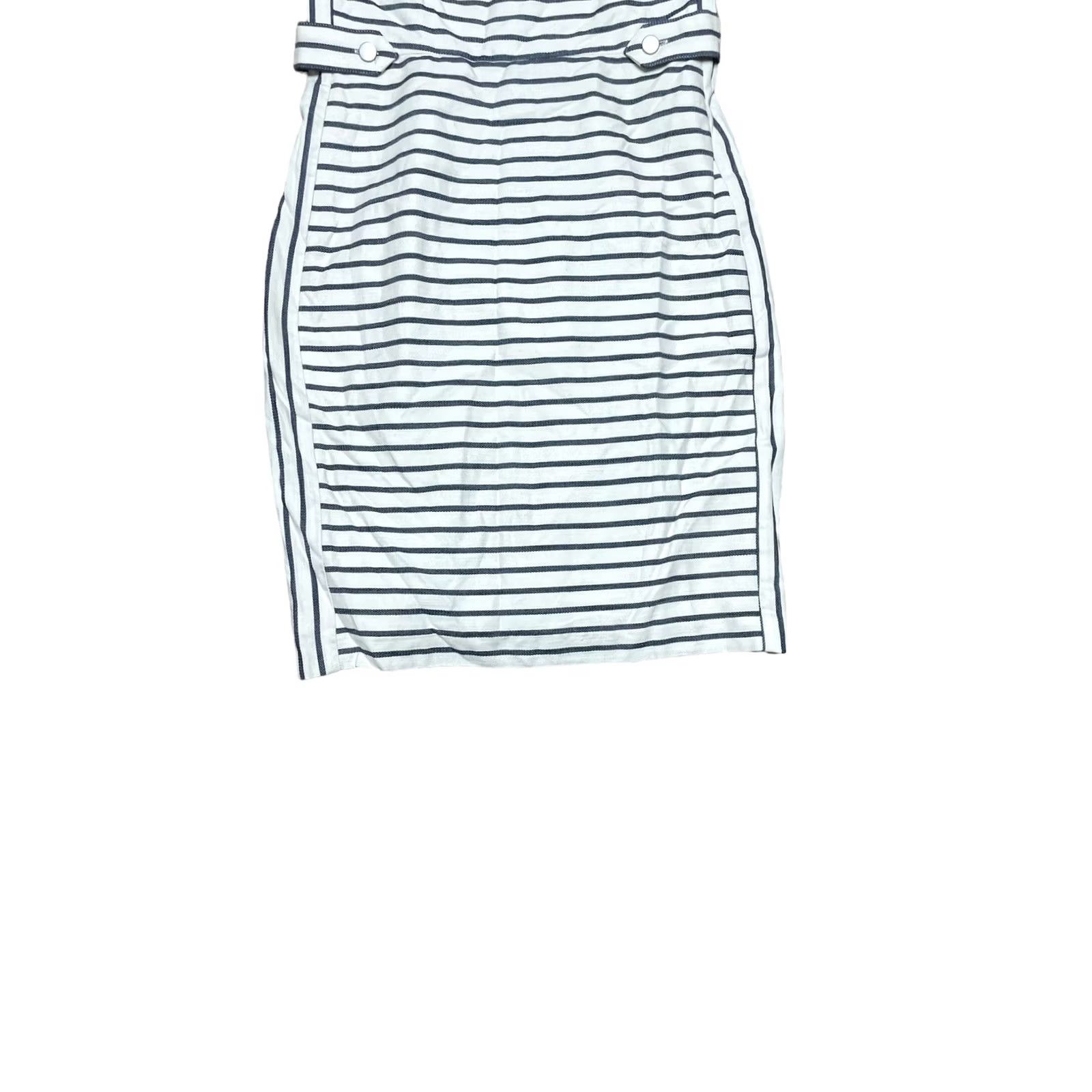 Banana Republic Banana Republic Women’s Striped Pencil Dress Size 4 Navy White Summer Halter Sleeveless Knee Length Size S / US 4 / IT 40 - 4 Thumbnail