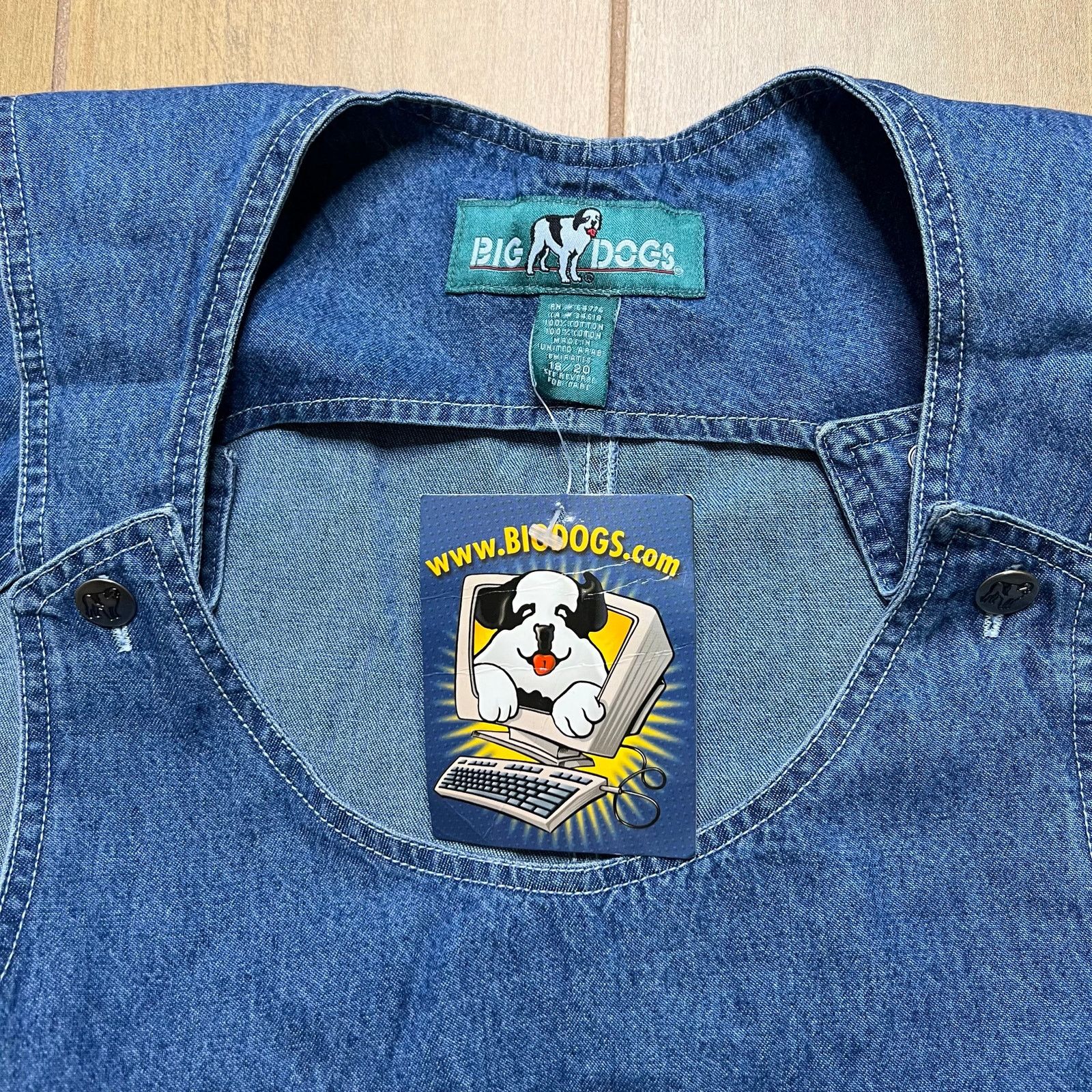 Big Dogs Vintage Big Dog Denim Embroidered Overall Dress Women 18/20 Size XXL / US 16-18 / IT 52-54 - 4 Thumbnail
