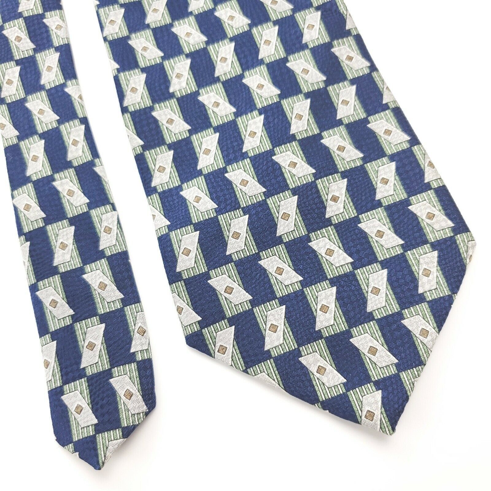 Kenneth Cole Kenneth Cole New York Wide Blue Silk Tie Size ONE SIZE - 1 Thumbnail