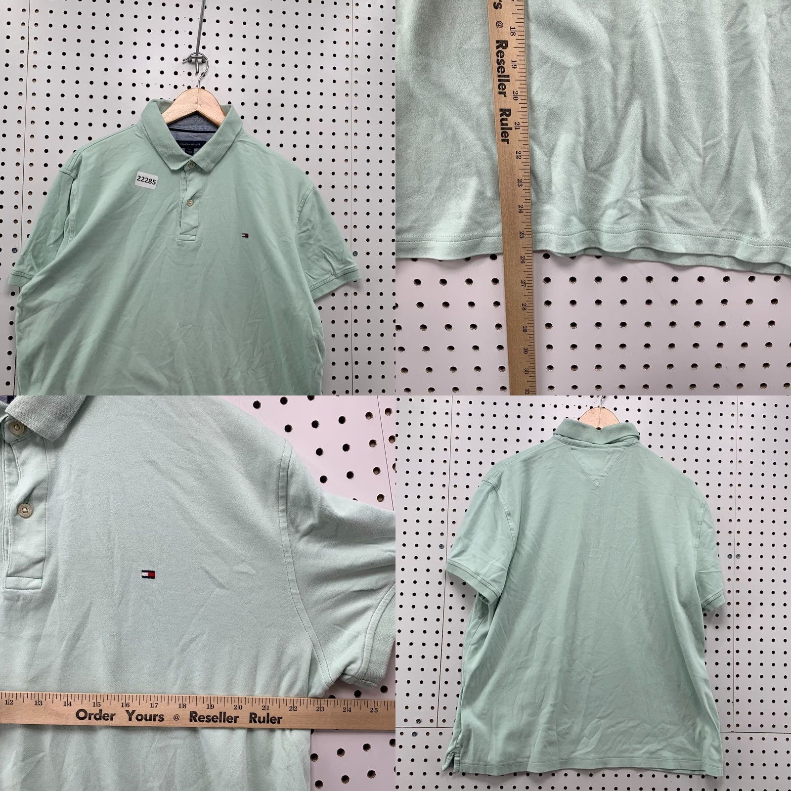 Tommy Hilfiger Tommy Hilfiger Polo Shirt Collared Mint Green Mens Large Casual Custom Fit Size US L / EU 52-54 / 3 - 9 Thumbnail