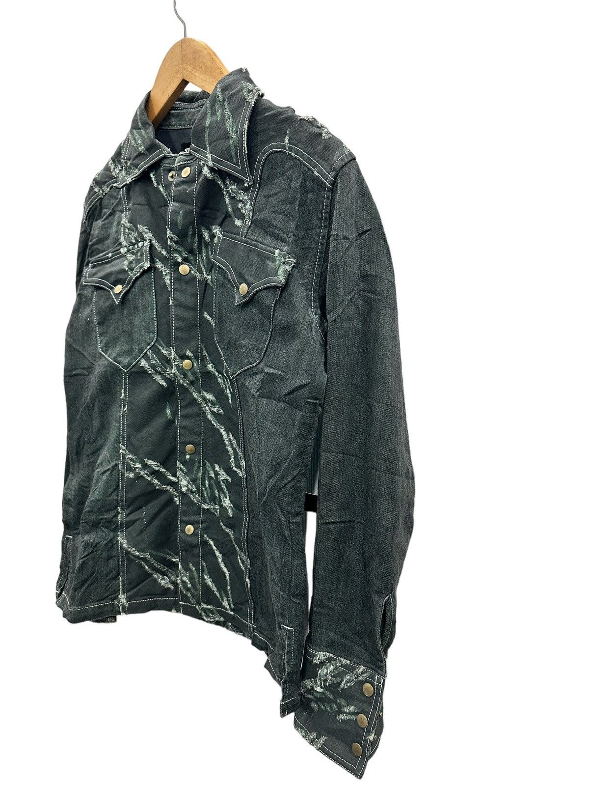 Tornado Mart 2000’s TORNADO MART Distressed Rockabilly Denim Jacket Size US L / EU 52-54 / 3 - 3 Thumbnail
