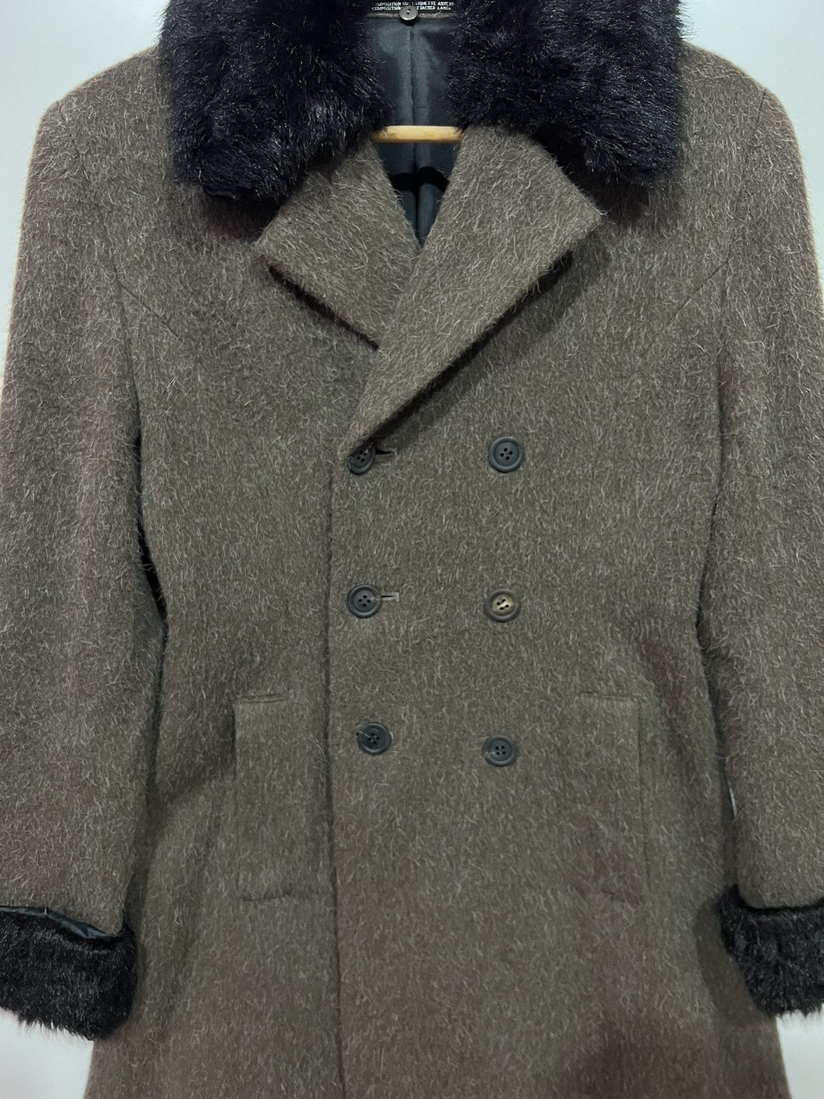 Japanese Brand 🔥 iNED mohair Long coat YOHJI style fur Collar Size S / US 4 / IT 40 - 4 Thumbnail