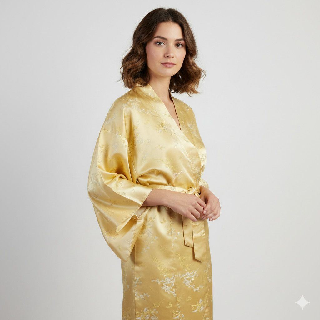 Handmade Kimono Size XL Yurata Robe Vintage Made in Japan 100% Silk Size XL / US 12-14 / IT 48-50 - 13 Thumbnail