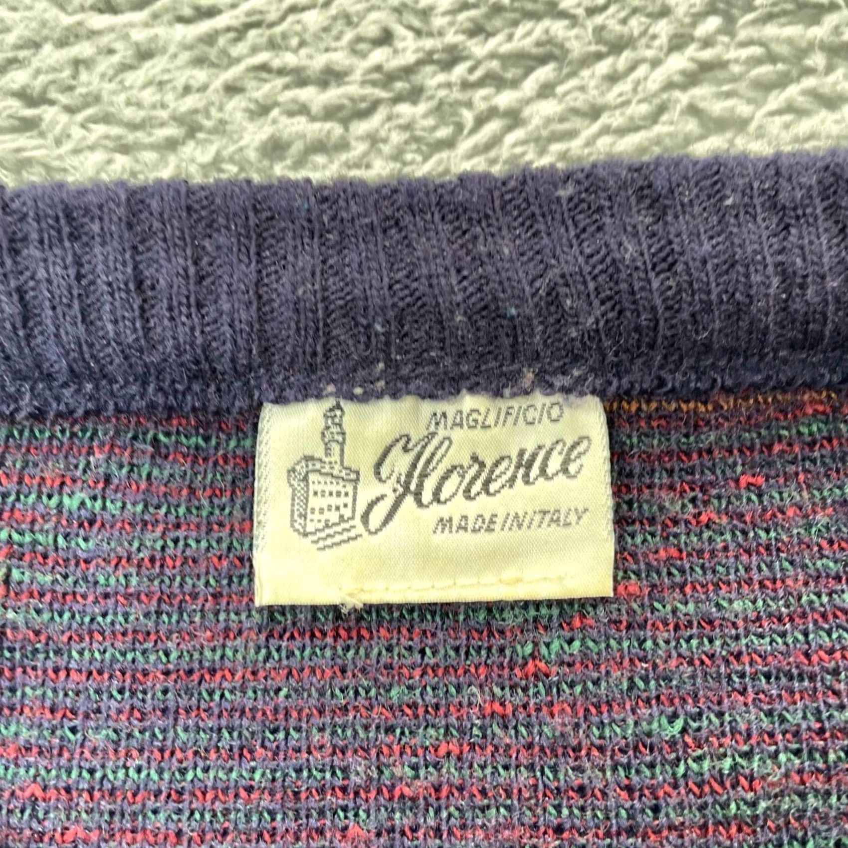Vintage VINTAGE Maglificio Florence Sweater Men XL Blue Wool Argyle Knit Crew Pullover Italy Size US XL / EU 56 / 4 - 3 Thumbnail