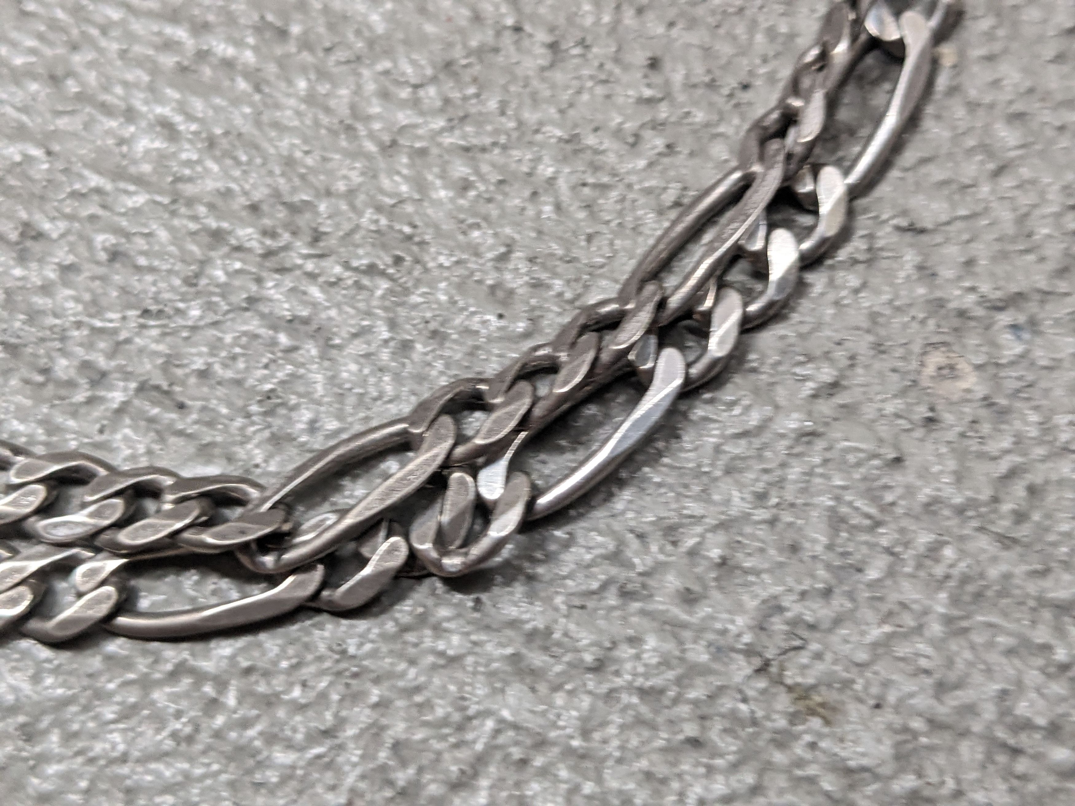 Jewelry Vintage Sterling Silver Necklace Figaro Italy 24" 90s Y2K Size ONE SIZE - 8 Thumbnail