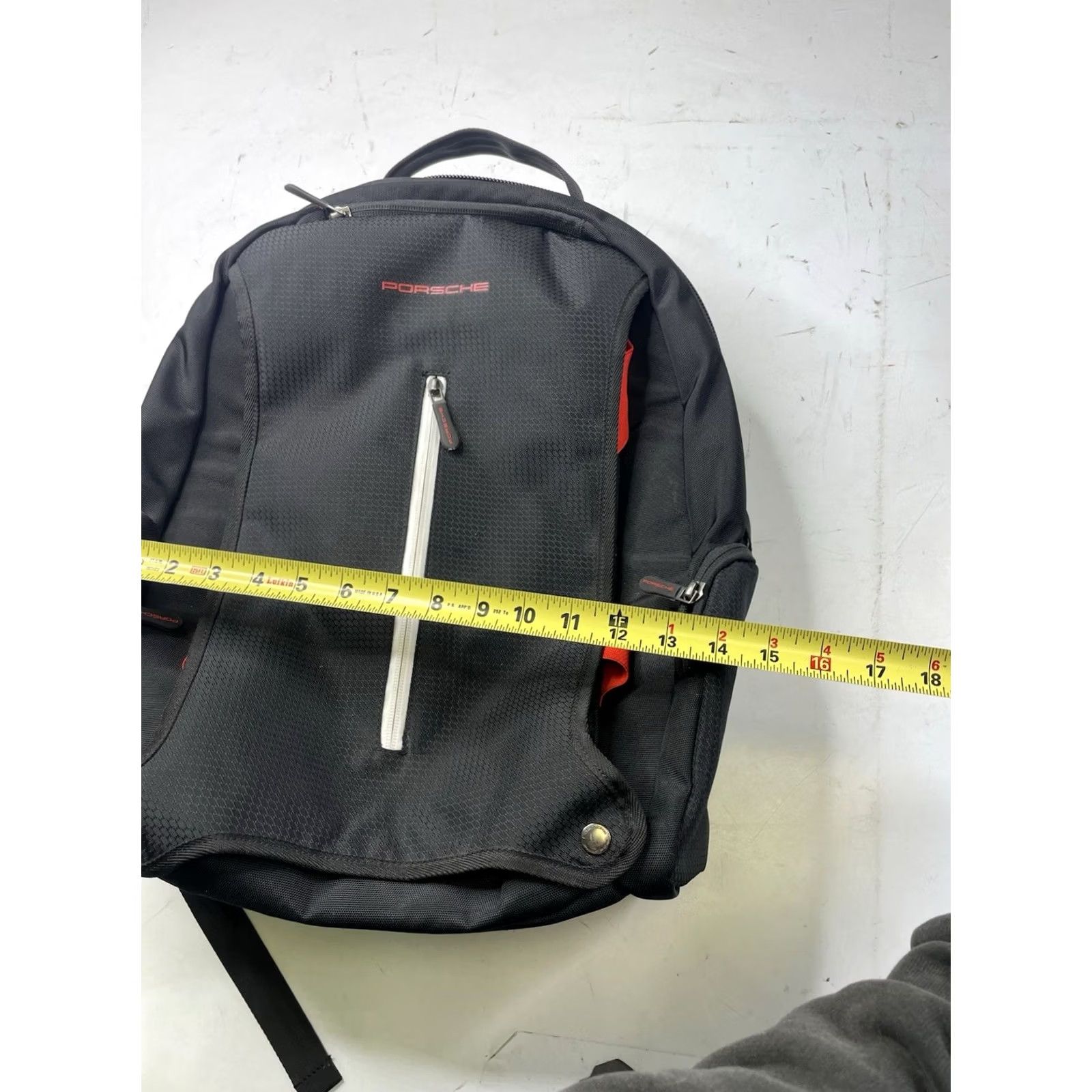 Vintage Porsche Backpack Bag Black/Red Nylon Acrylic Ruck sack Original Medium Casual Travel Workwear Zip Adjustable Strap Unisex Adults Size ONE SIZE - 6 Thumbnail
