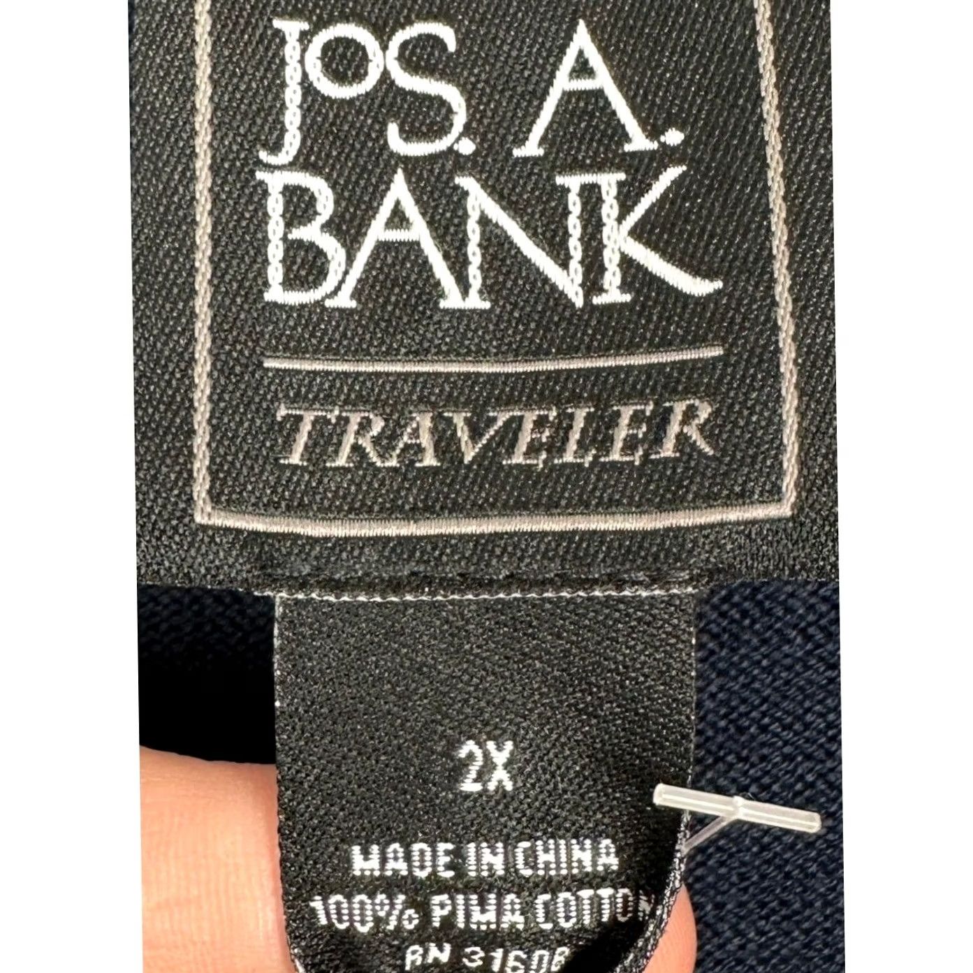 Jos. A. Bank Jos. A. Bank Traveler V-Neck Sweater Mens Big 2X Navy Blue Knit Pullover Wool? Cotton? (Note: Original specifies 100% Pima Cotton) Size US XXL / EU 58 / 5 - 4 Thumbnail