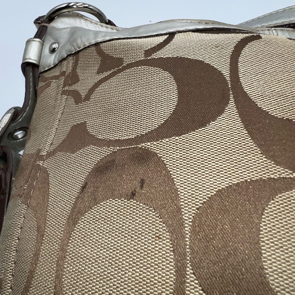 Coach COACH Signature ZOE HOBO Khaki/metallic Jacquard Leather Bag Size ONE SIZE - 9 Thumbnail