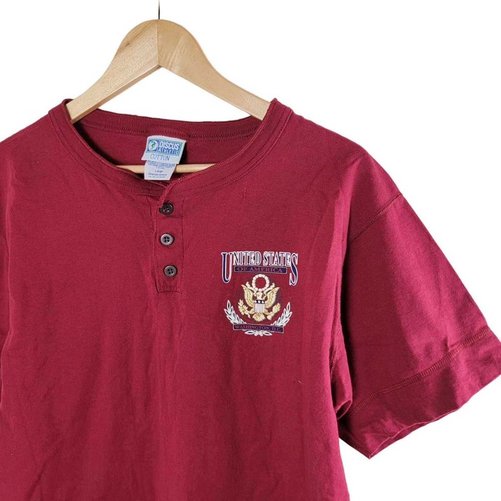 Vintage Discus Athletic USA Emblem Logo Tee T-Shirt Short Sleeve Size US L / EU 52-54 / 3 - 3 Thumbnail