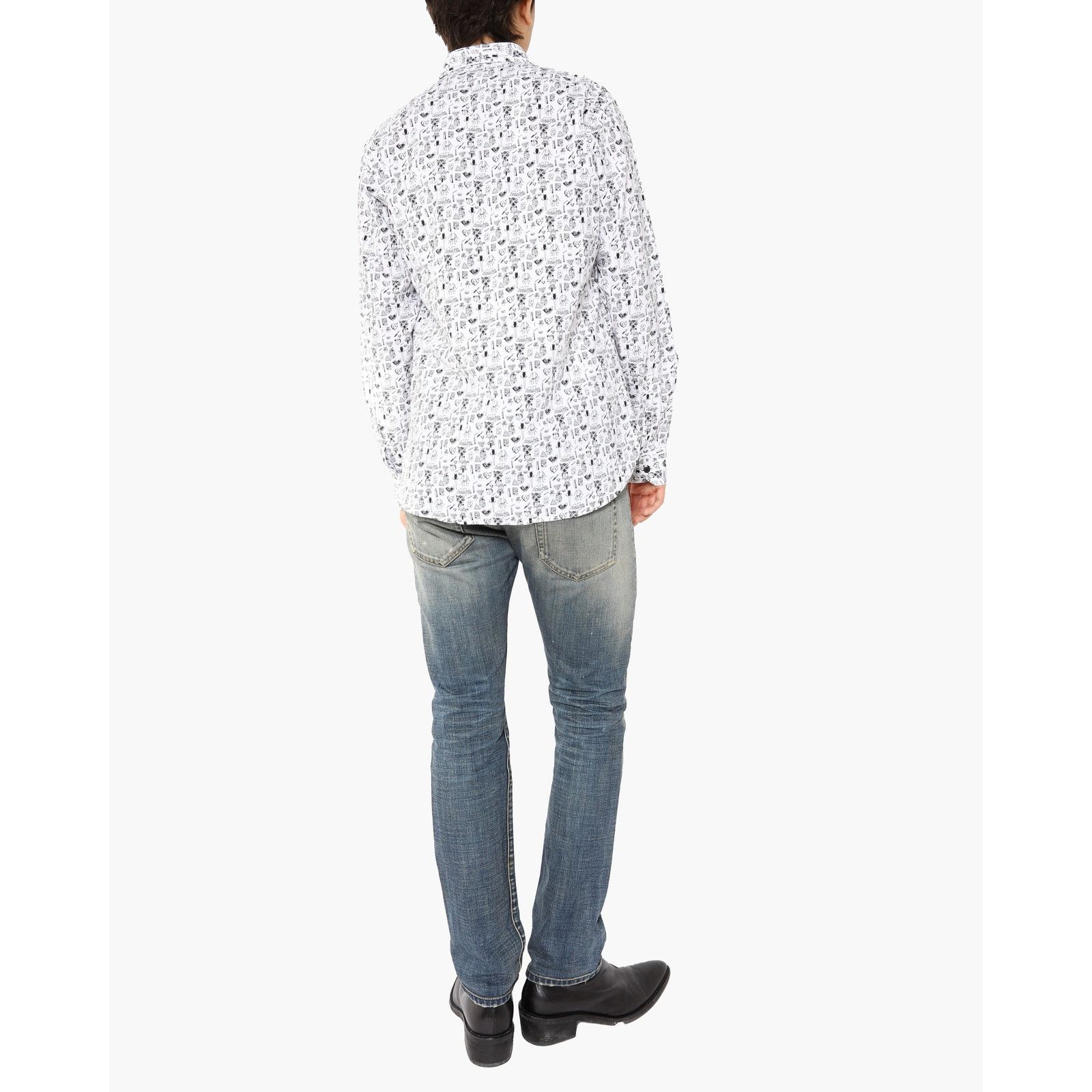 Saint Laurent Paris SS14 Symbol Printed Shirt in Cotton Size US L / EU 52-54 / 3 - 5 Thumbnail