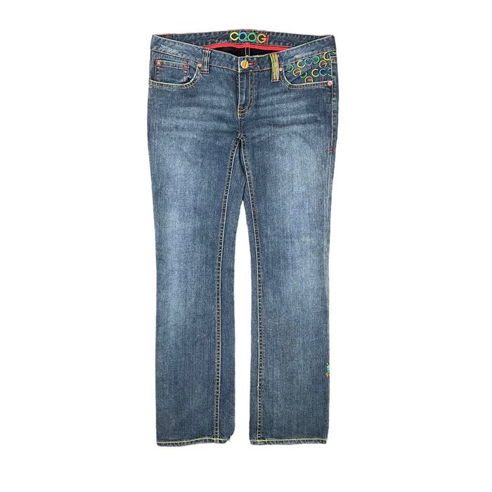 monogram-embroidered slim jeans