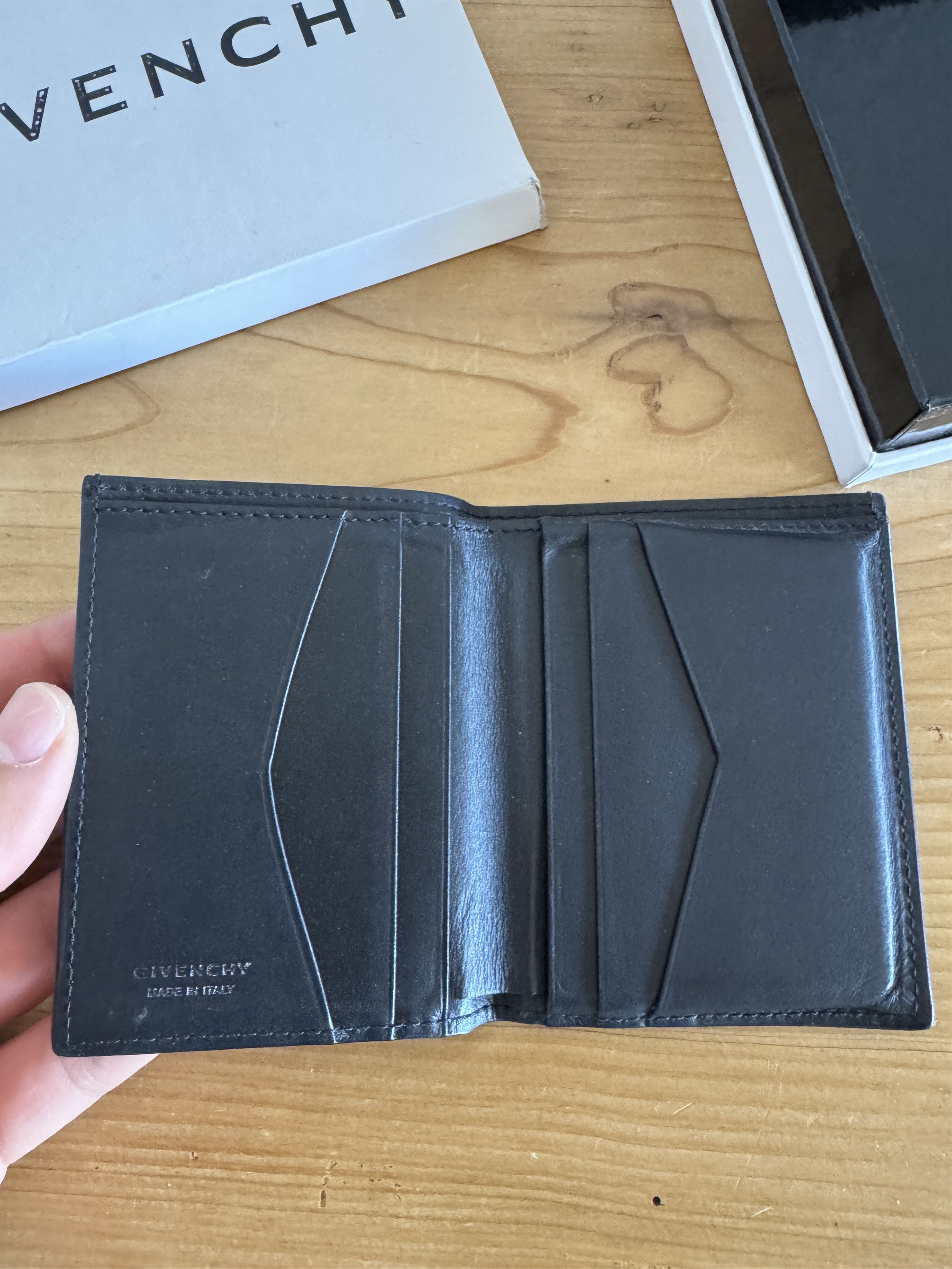 Givenchy Trompe L'oeil Barbed wire logo print leather card holder Size ONE SIZE - 3 Thumbnail