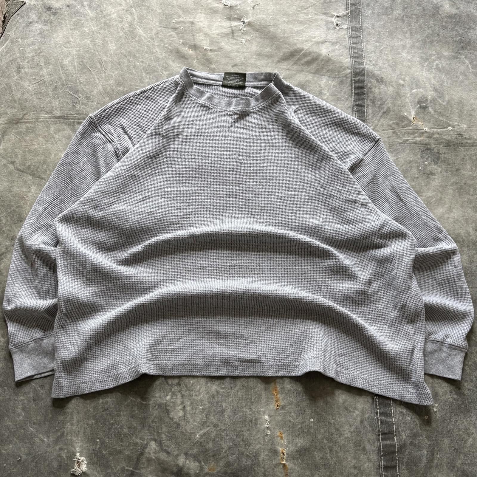 Vintage Vintage Y2K Tool Jeans Gray Grunge Thermal Waffle Knit Shirt Size US XL / EU 56 / 4 - 1 Thumbnail