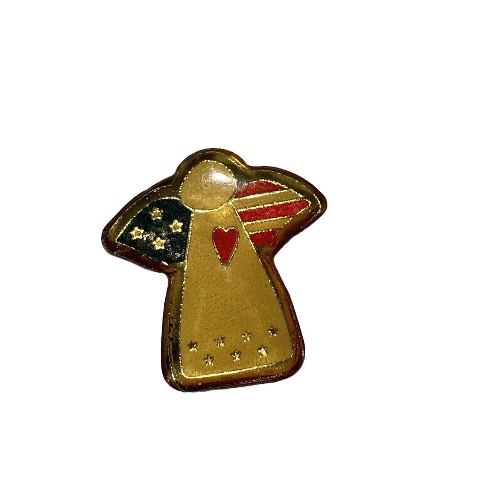 Vintage Vintage USA Angel on US Flag logo Pin Lapel Brooch Size ONE SIZE - 1 Thumbnail