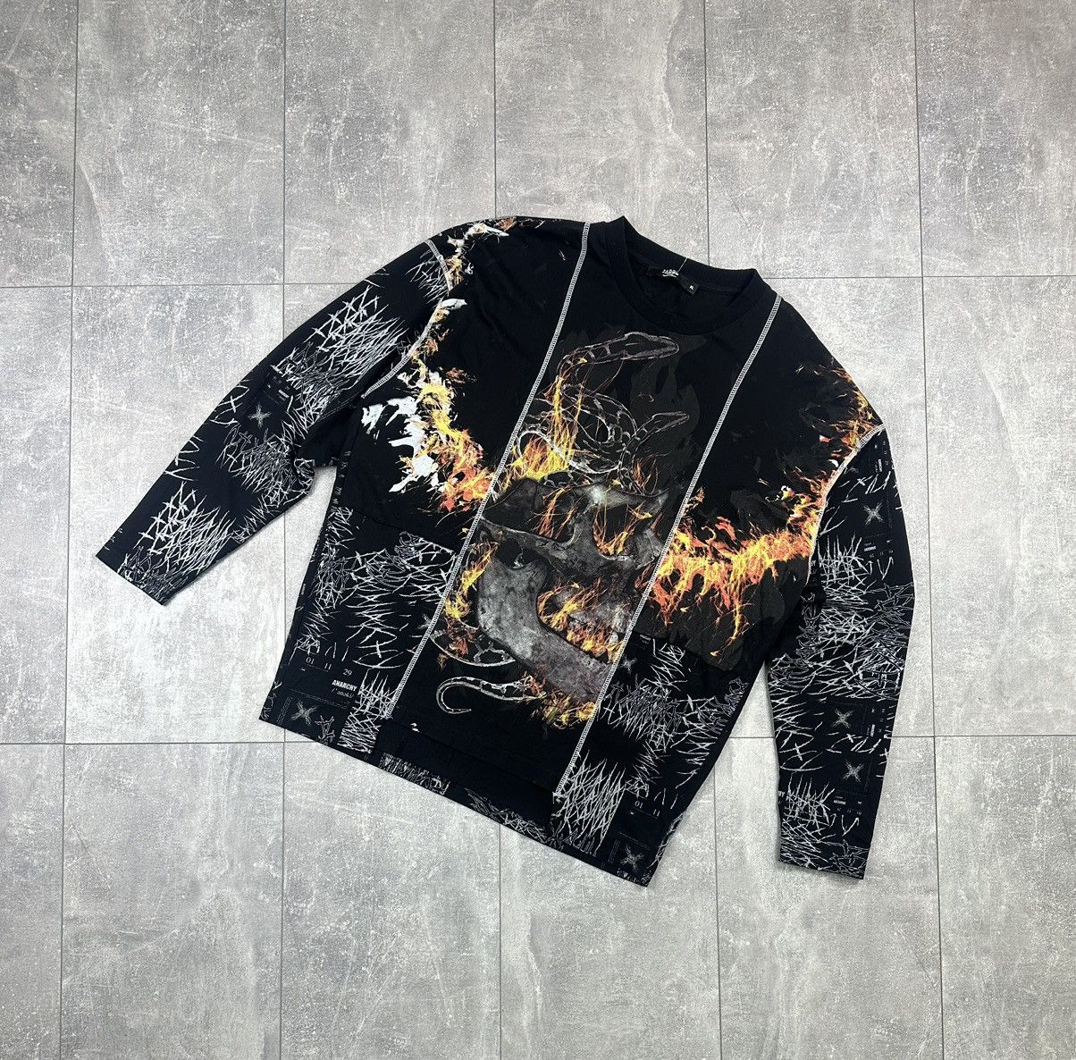Jaded London Jaded London Overprint Logo Anarchy Long-Sleeve Size US XL / EU 56 / 4 - 1 Thumbnail