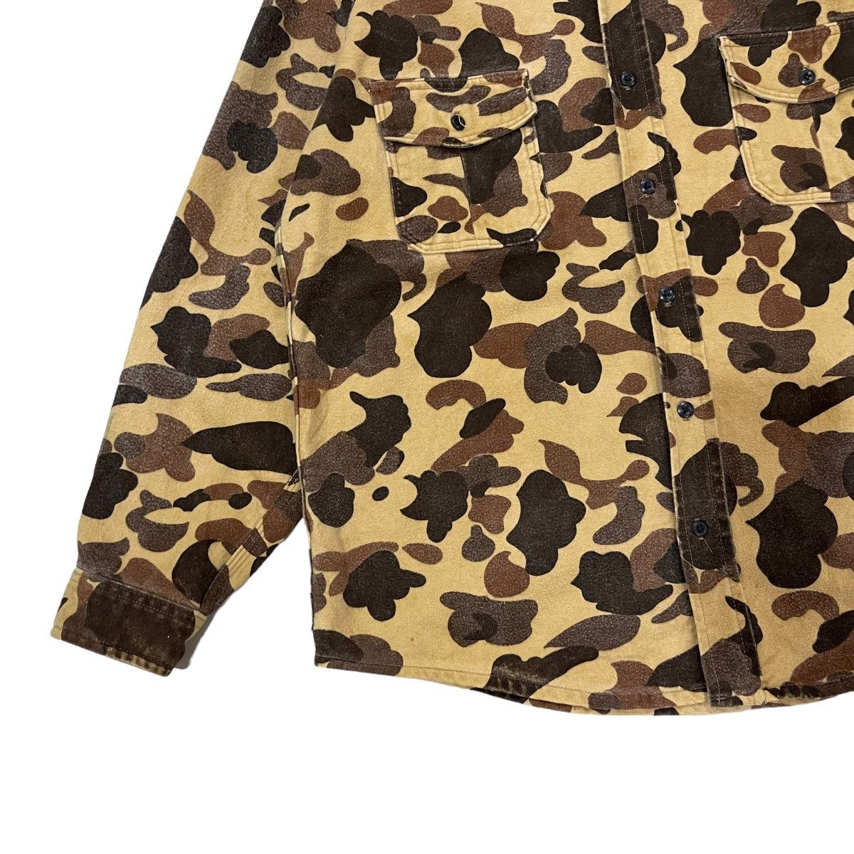 Vintage Vintage 90s Deerskin By Melton Shirt Co. Camo Button Jacket Size US XL / EU 56 / 4 - 7 Thumbnail