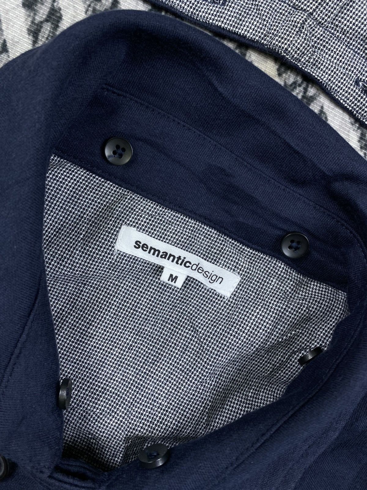 semanticdesign Vtg Semantic Design Navy Blue Hooded Peacoat Jacket Size US S / EU 44-46 / 1 - 8 Thumbnail