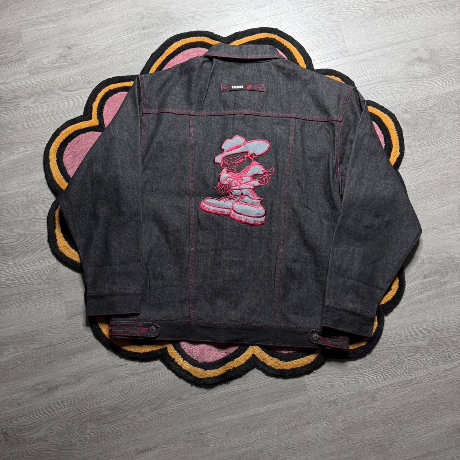 Vintage Vintage Y2K Cool J Embroidered Logo Raw Denim Trucker Jacket Size US XL / EU 56 / 4 - 6 Thumbnail