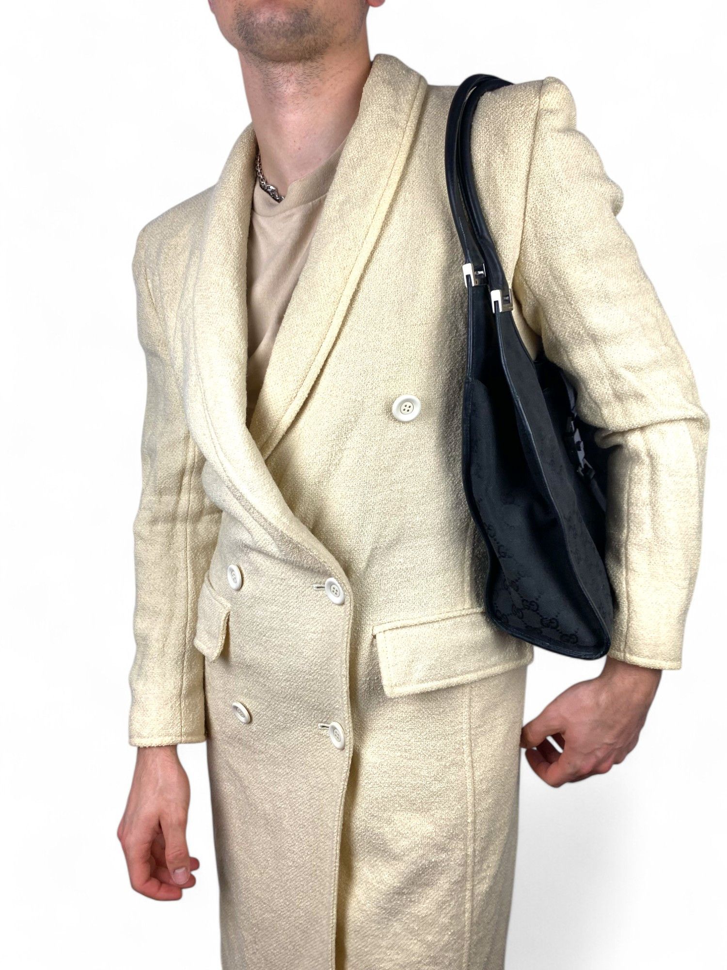 Designer × Valentino valentino womens coat boutique 90s archive cream wool Size S / US 4 / IT 40 - 2 Thumbnail