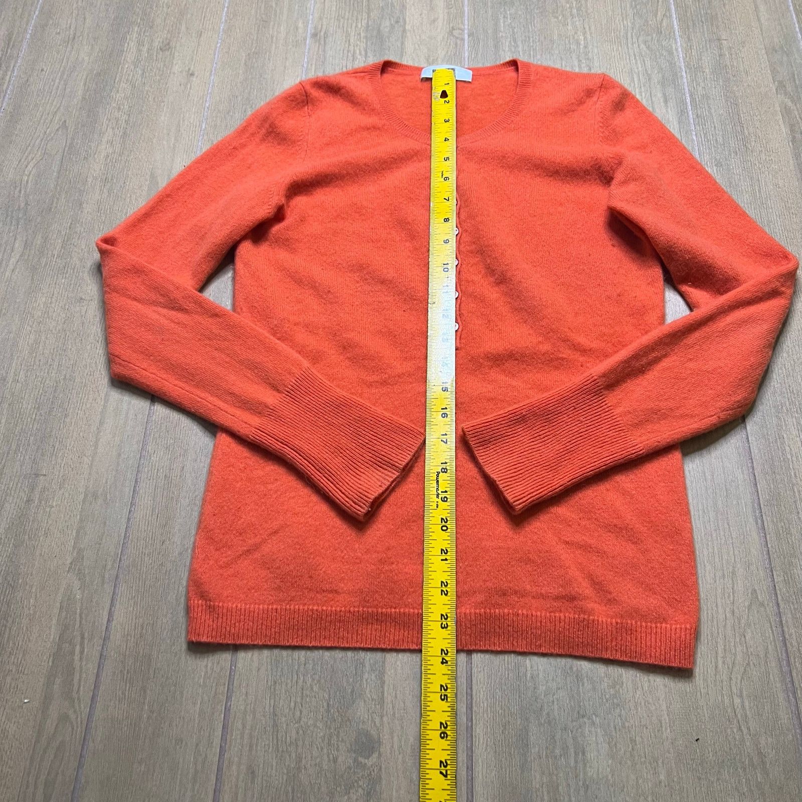 Other Cashmere 100% Orange Henley Sweater Women’s Medium Size M / US 6-8 / IT 42-44 - 6 Thumbnail