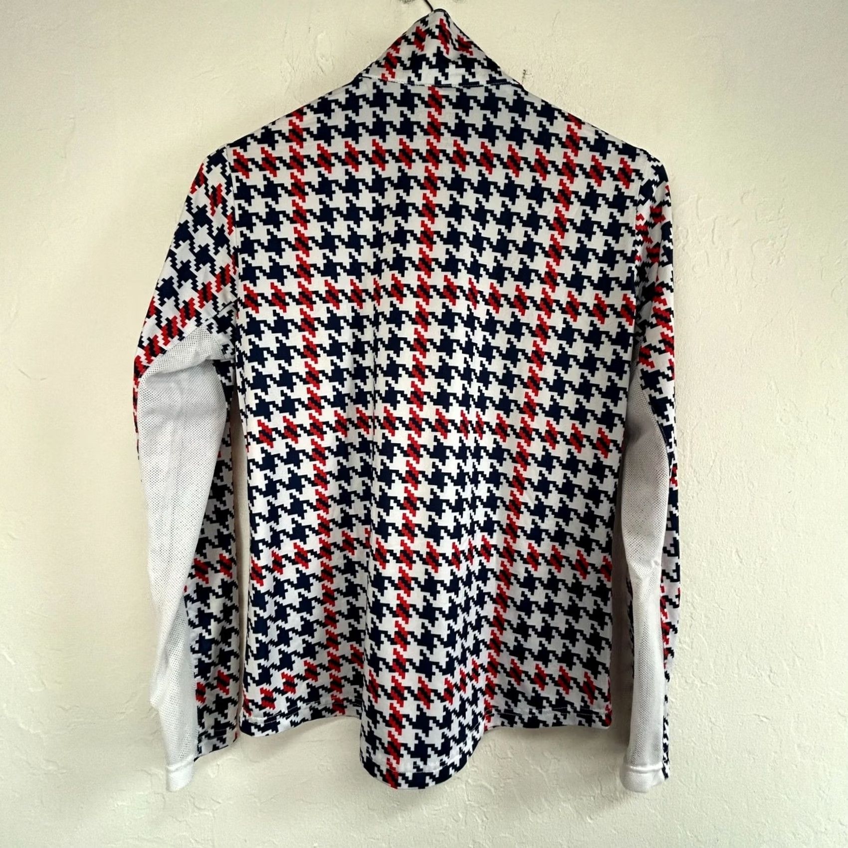 Vintage Sansoleil Womens Shirt Medium Houndstooth 1/4 Zip Long Sleeve Stretch UPF 50 Activewear Golf Size M / US 6-8 / IT 42-44 - 2 Thumbnail