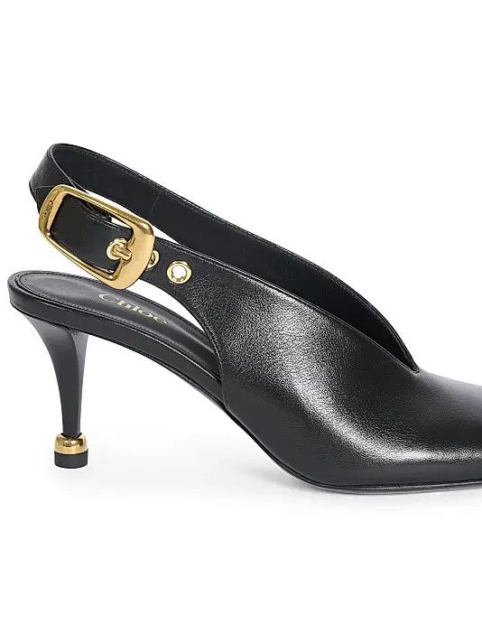 Chloe o1loc1c11125 Andrea Leather Pumps in Black Size US 7 / IT 37 - 5 Thumbnail