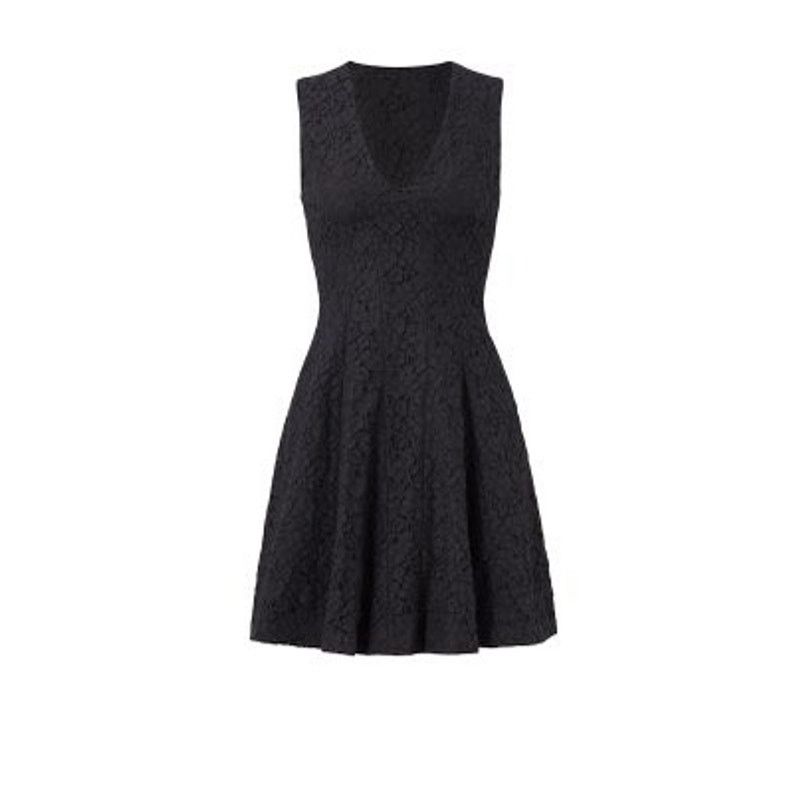 Derek Lam 10 Crosby 10 Crosby Derek Lam | Black Lace A-line Mini Dress | 4 Size S / US 4 / IT 40 - 2 Thumbnail