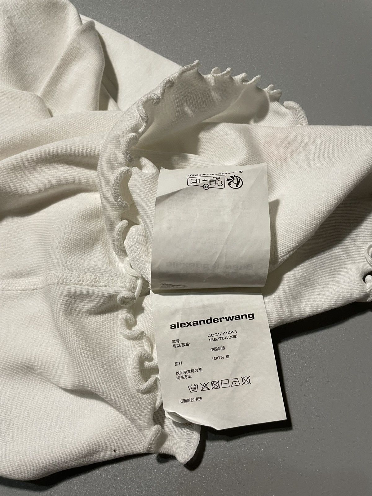 Alexander Wang Alexander Wang Lettuce Hem Crewneck in Micro Rib Jersey Size XS / US 0-2 / IT 36-38 - 6 Thumbnail