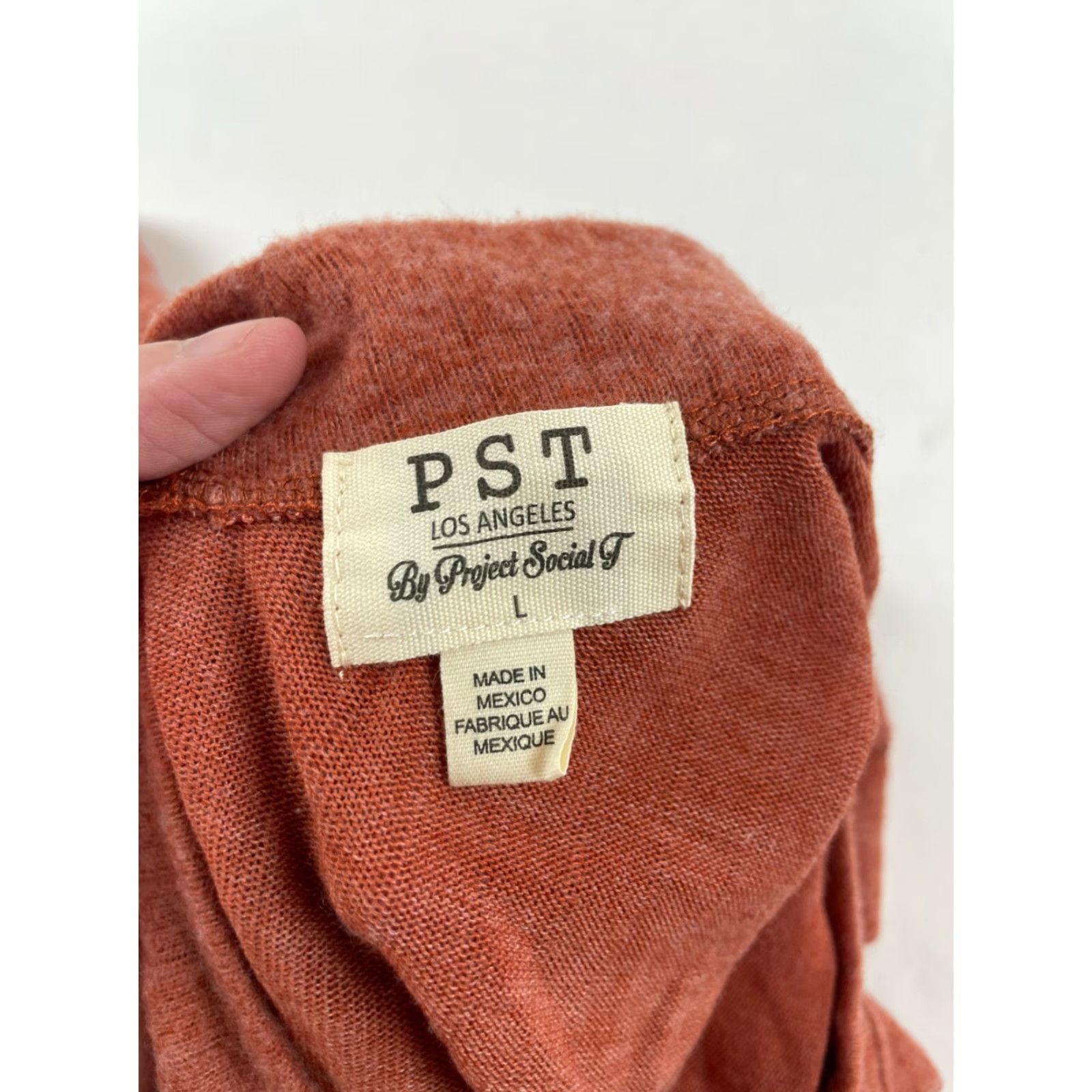 Vintage PST Project Social T Sweater Women's Large Rust Orange V-Neck Long Slv NWT Size L / US 10 / IT 46 - 7 Thumbnail