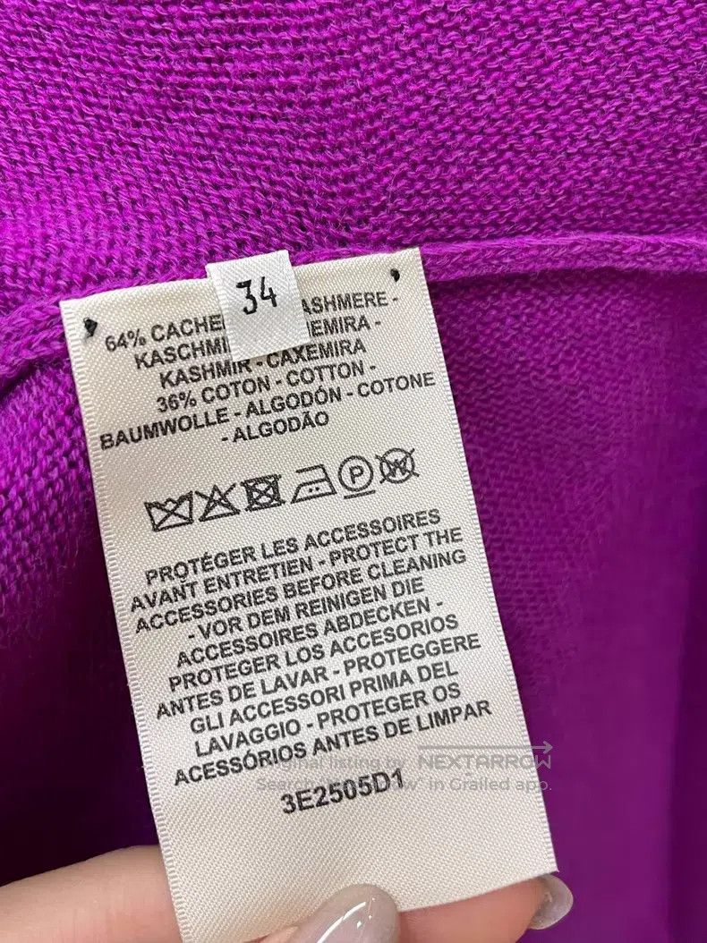 Hermes Hermes Purple round neck slim fit long knitted dress Size XXS / US 00 / IT 34 - 3 Thumbnail