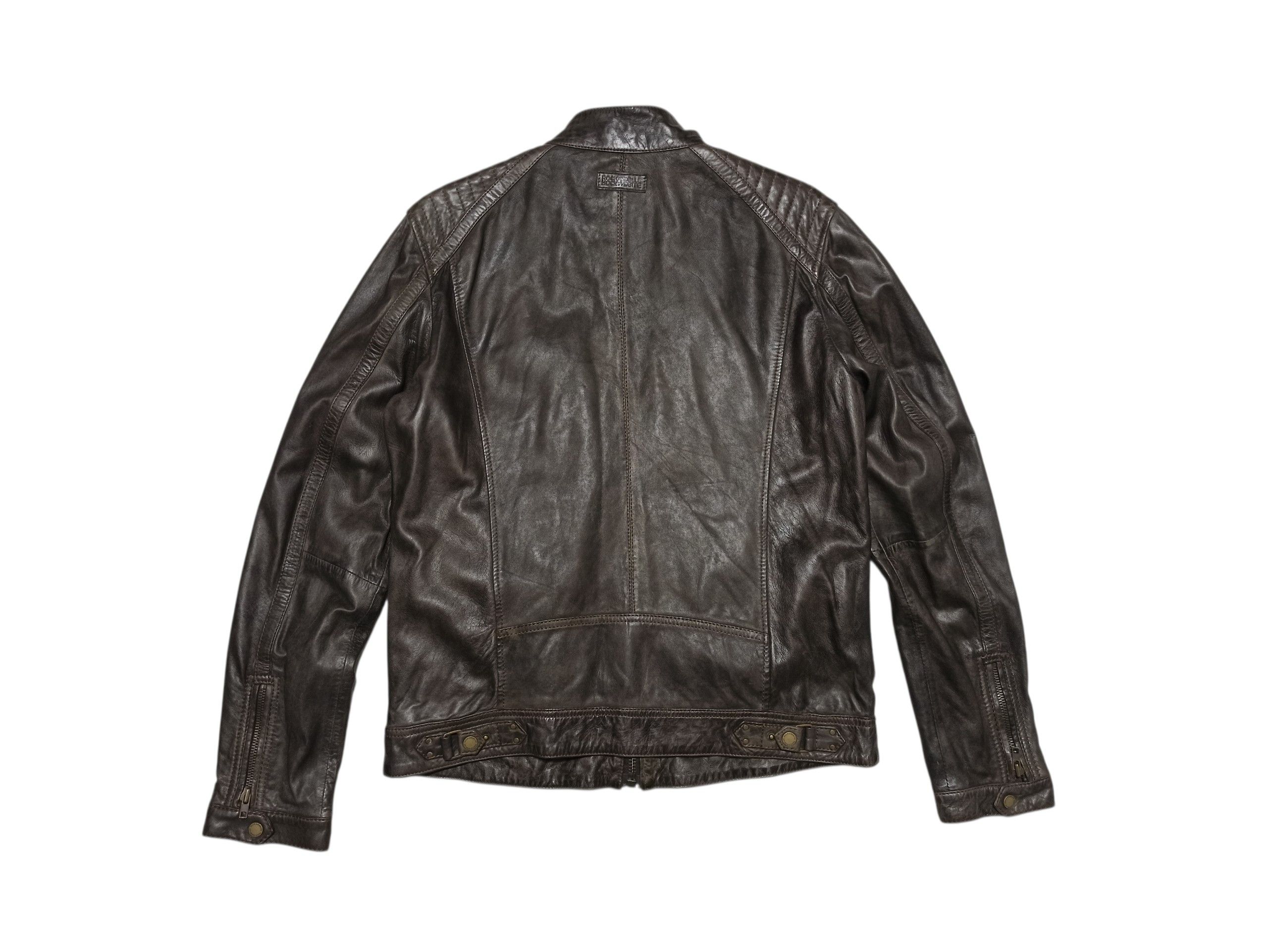 Genuine Leather Rockandblue Dark Brown Genuine Sheepskin Biker Jacket Size US L / EU 52-54 / 3 - 6 Thumbnail