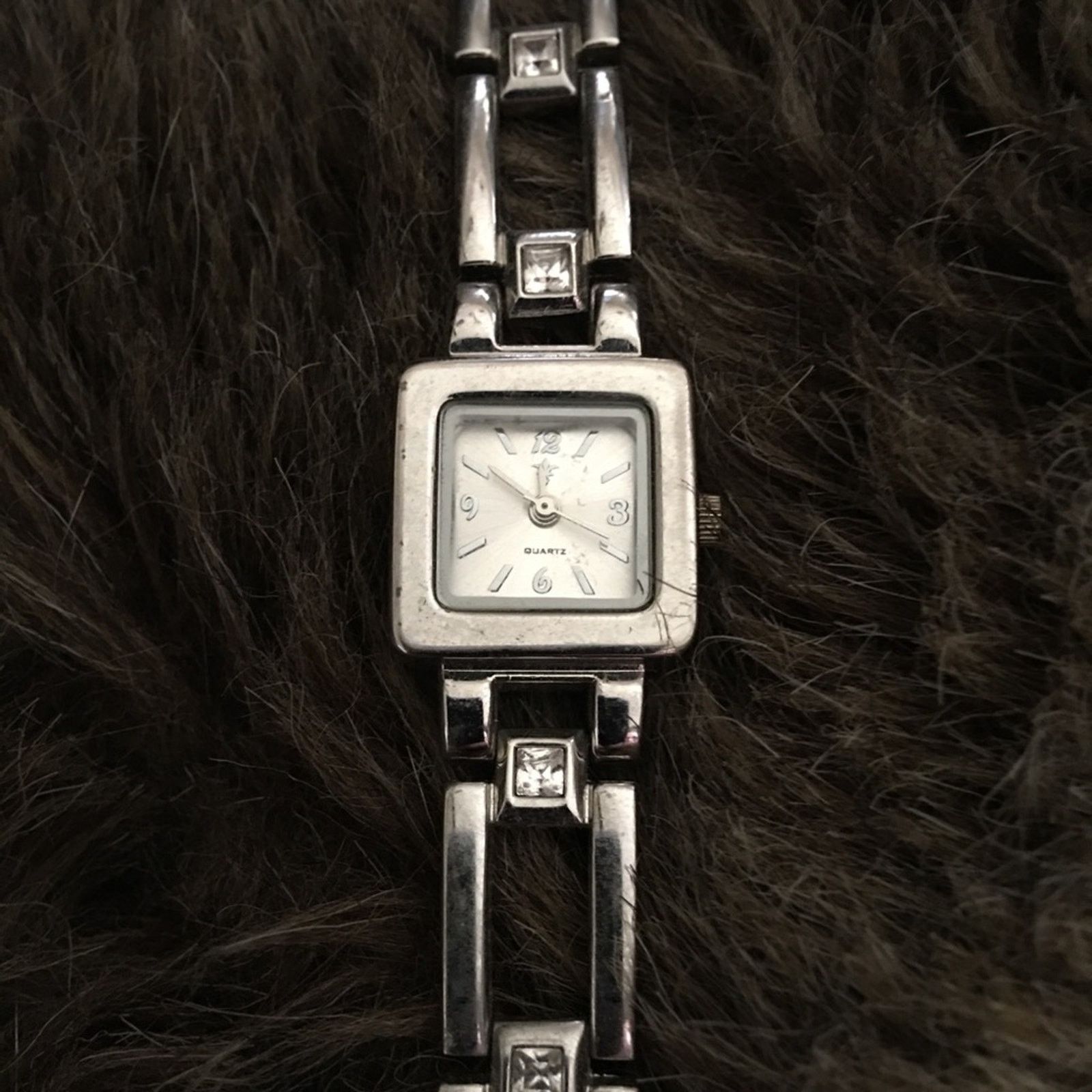 Other Ladies silver tone square rhinestone watch Size ONE SIZE - 2 Thumbnail