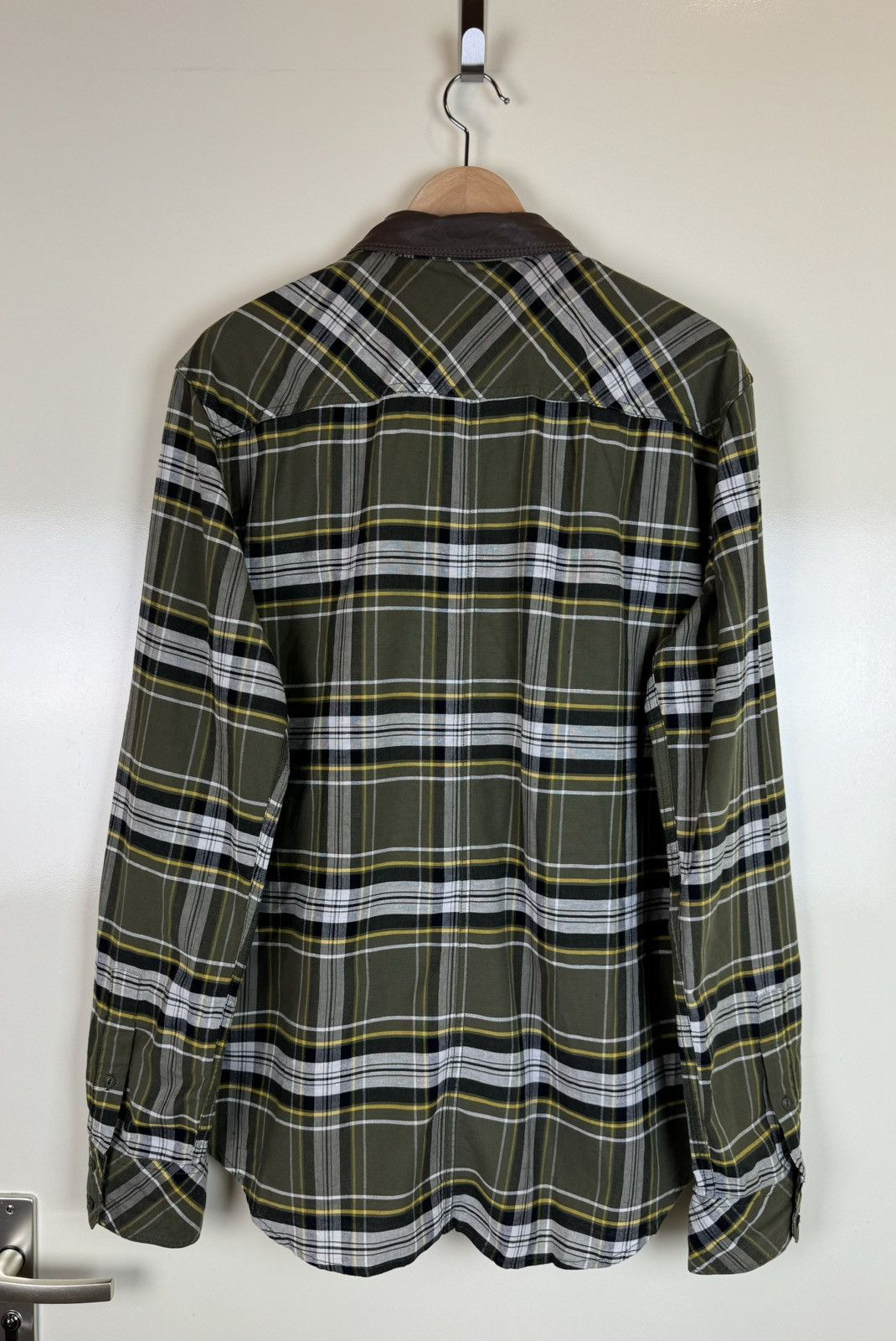 Diesel Diesel vtg y2k cotton leather check plaid shirt overshot XL Size US XL / EU 56 / 4 - 6 Thumbnail