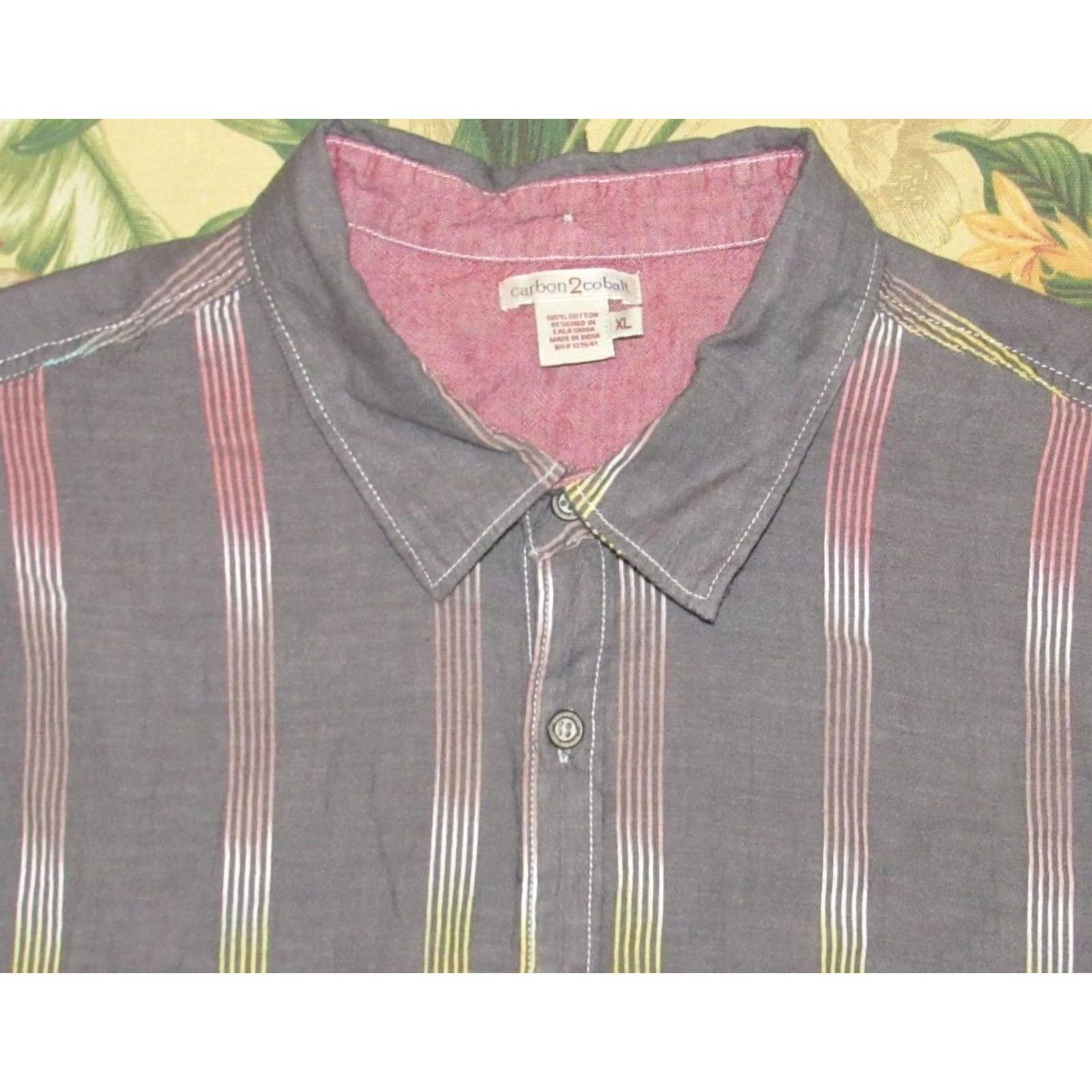 Carbon2Cobalt VINTAGE CARBON2COBALT Grey Cotton Chromatic Short Sleeve Shirt XL Size US XL / EU 56 / 4 - 2 Thumbnail