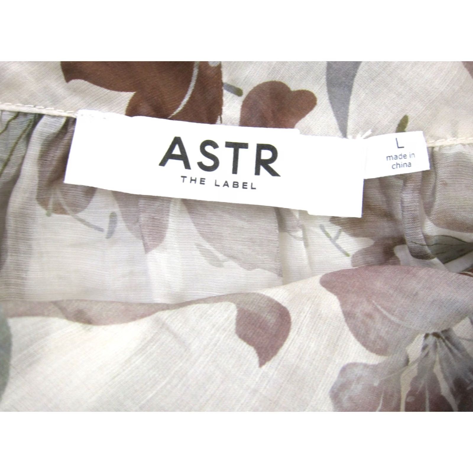 Vintage ASTR The Label Blouse Long Sleeve High Neck Floral Brown L Womens Size L / US 10 / IT 46 - 3 Thumbnail