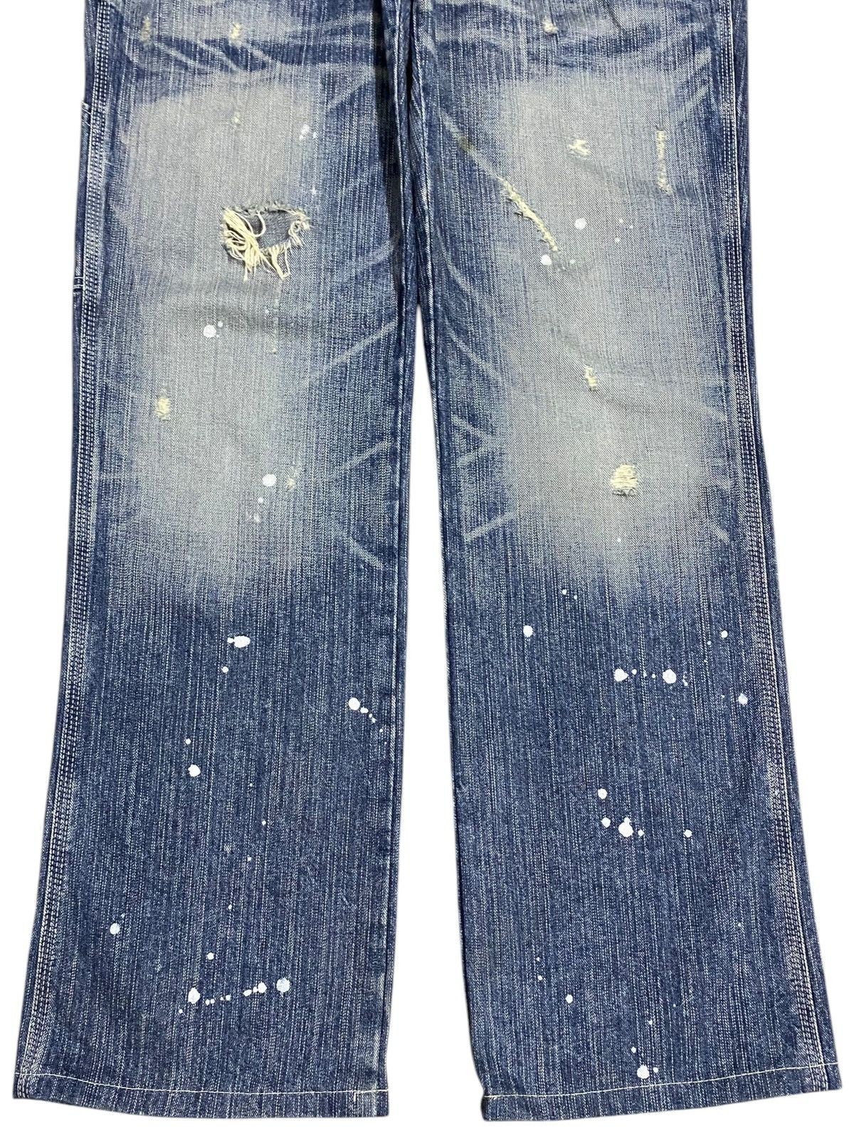 Edwin Vintage Japanese Brands Splatter Distressed Baggy Jeans Size US 35 - 5 Thumbnail