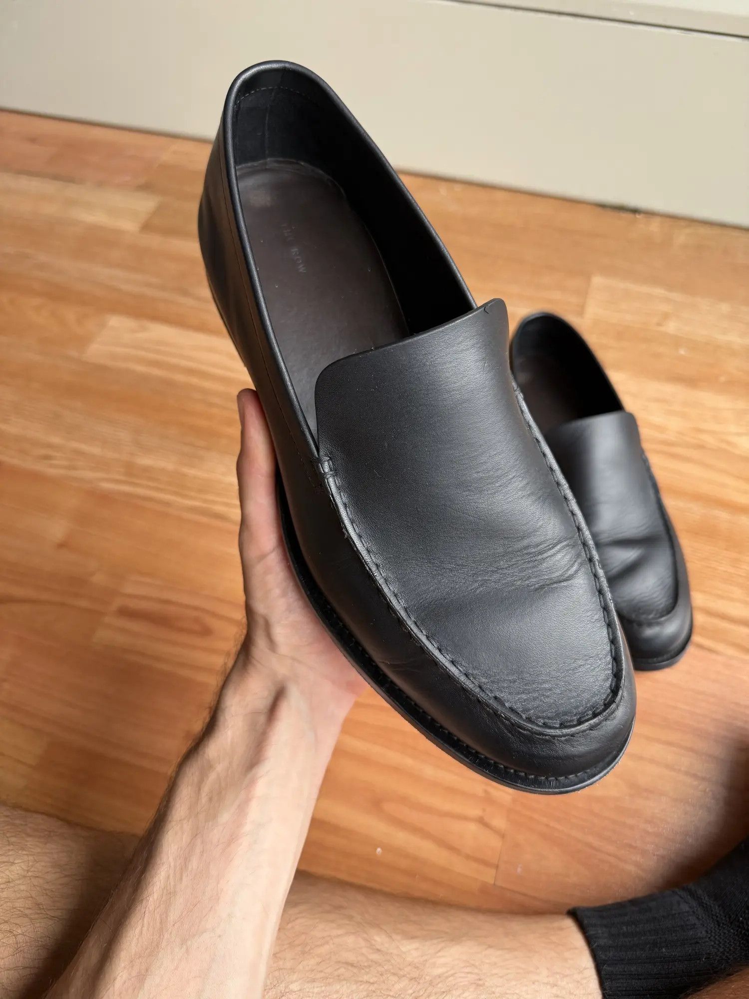 The Row The Row Lars Loafer Black Leather EU 43 US 10 Size US 10 / EU 43 - 4 Thumbnail