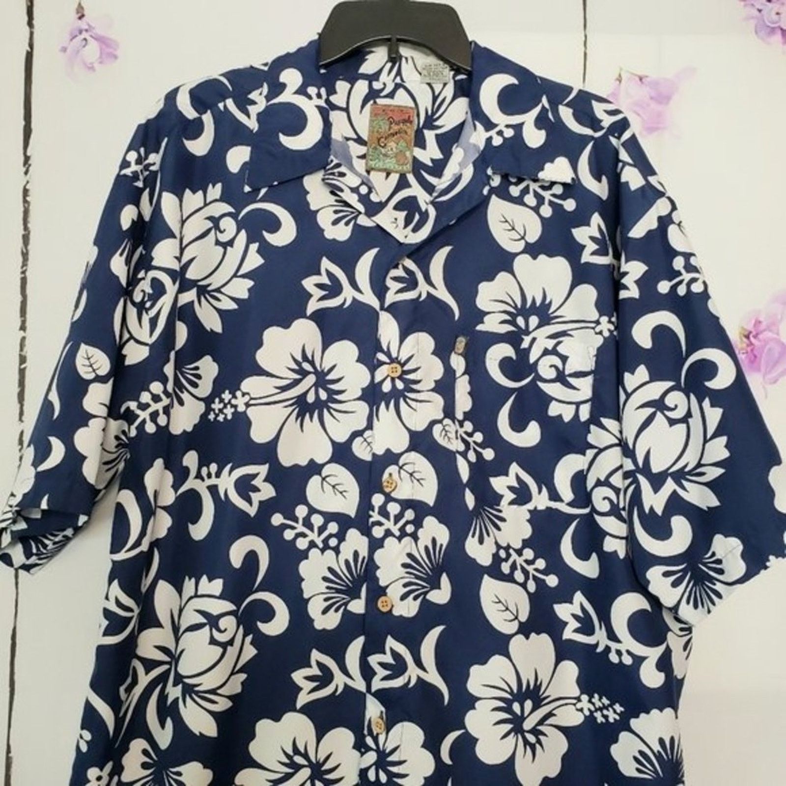 Pineapple Connection Pineapple Connection Hawaiian Floral Button Casual Shirt L Size US L / EU 52-54 / 3 - 7 Thumbnail