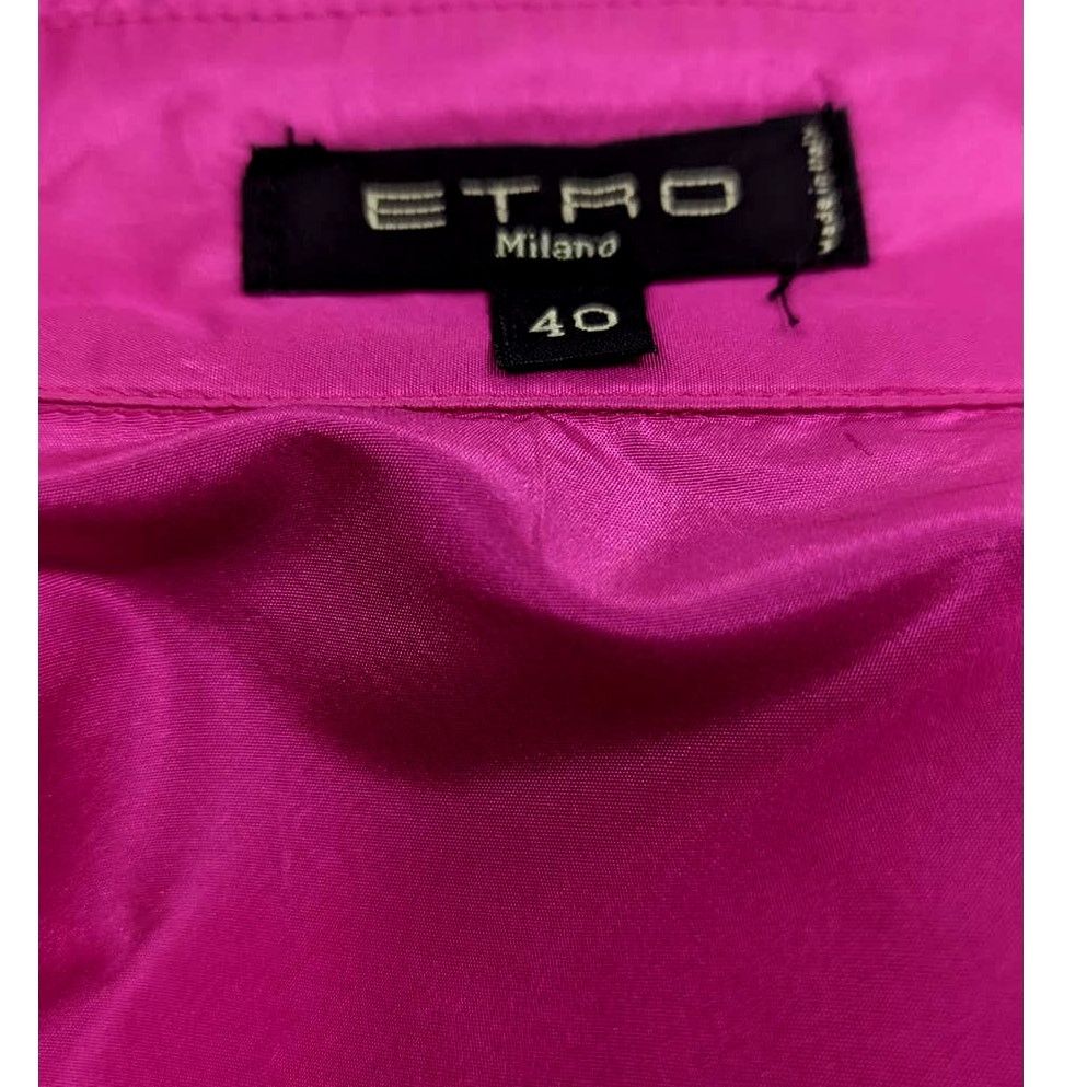 Etro ETRO Pink Fuchsia Silk Button Women's Toop sz 40 Milano Size M / US 6-8 / IT 42-44 - 8 Thumbnail