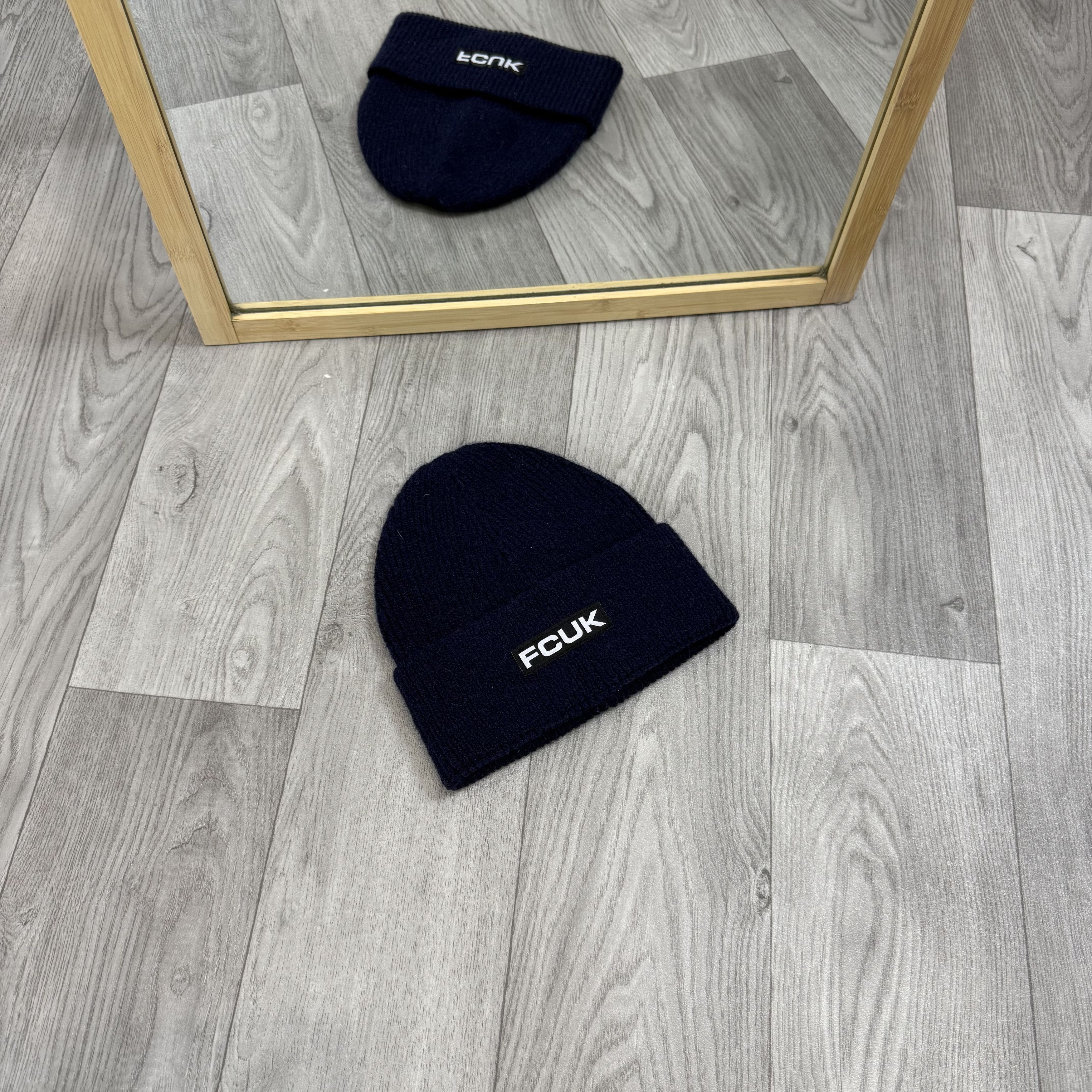FCUK FCUK French Connection Blue Beanie Winter Hat Size ONE SIZE - 2 Thumbnail