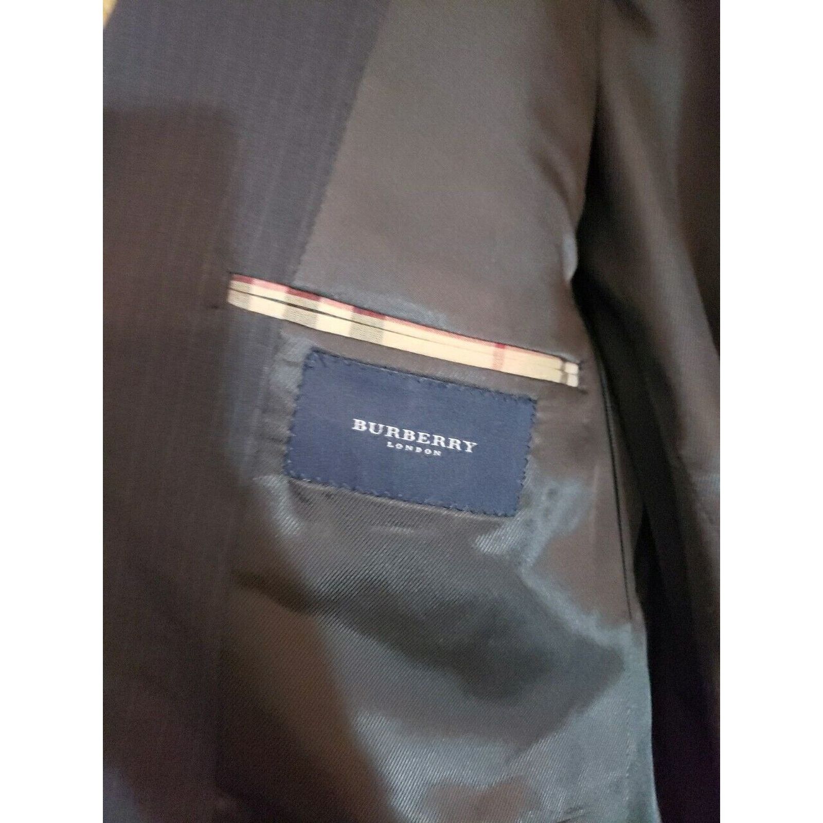 Burberry Burberry London 100% Wool Navy 3 Button Suit Size 42 L Size 42L - 6 Thumbnail