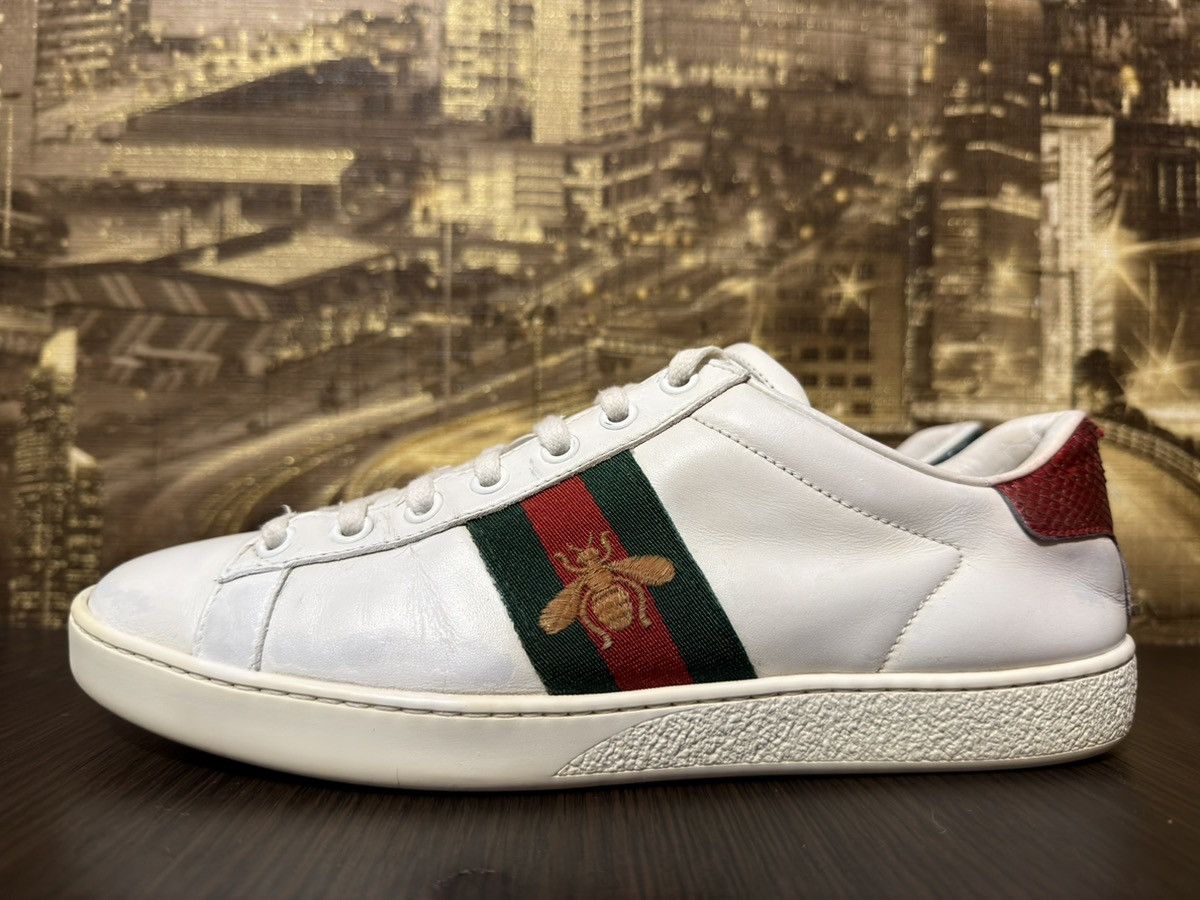 Gucci Gucci Ace Bee White Leather Low Top REd Green Snakeskin 37,5 Size US 7.5 / IT 37.5 - 2 Thumbnail