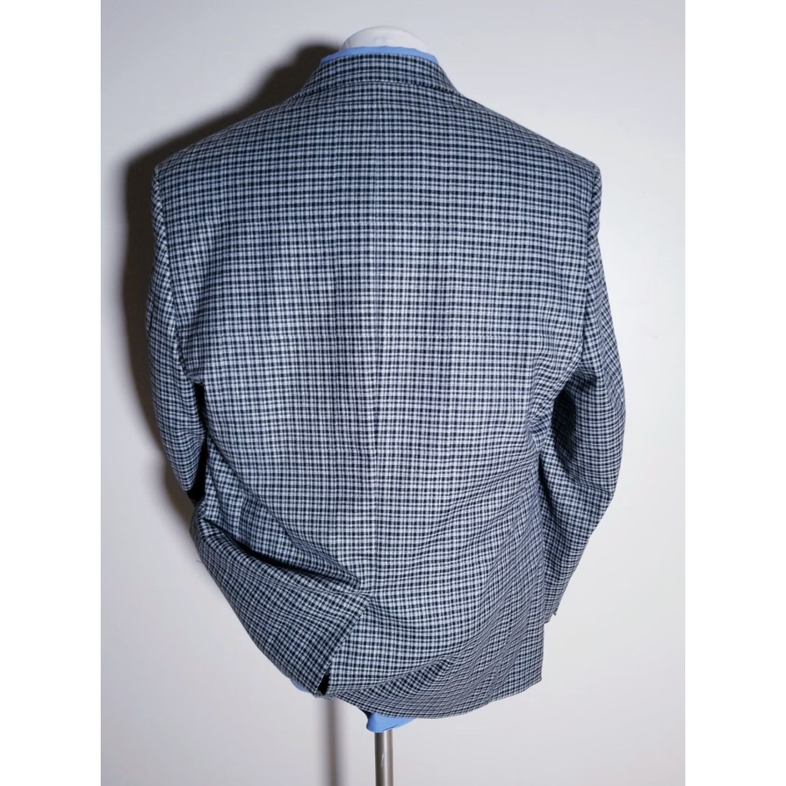 Ralph Lauren Ralph Lauren Sport Coat Jacket Check Tweed 44L Gray Single-Breasted Notch Lapel 4-Season Men Blazer Size 44R - 4 Thumbnail