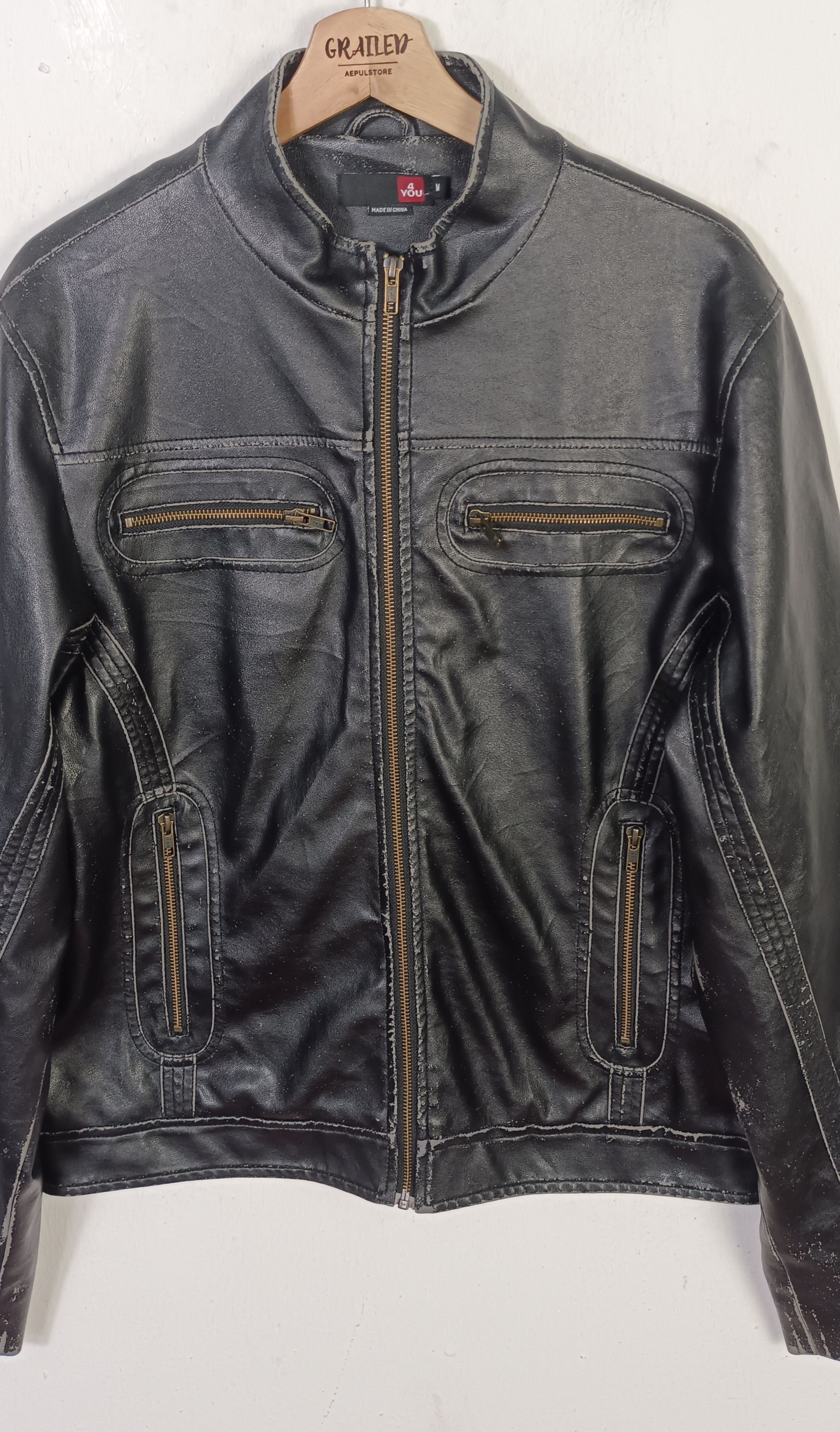 4YOU 4 You Bikers Leather Men Jacket Size US L / EU 52-54 / 3 - 5 Thumbnail