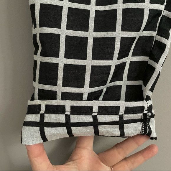 Designer Kaelen NYC Black White Grid Pattern Cropped Pants - 4 Size 27" / US 4 / IT 40 - 6 Thumbnail