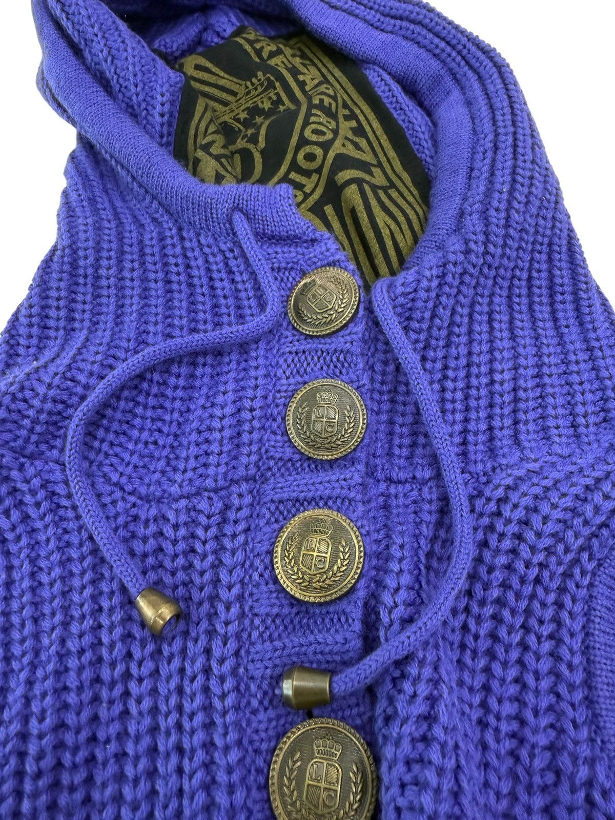 Japanese Brand D.I.A Studded Purple Knit Hoodie Size XS / US 0-2 / IT 36-38 - 5 Thumbnail
