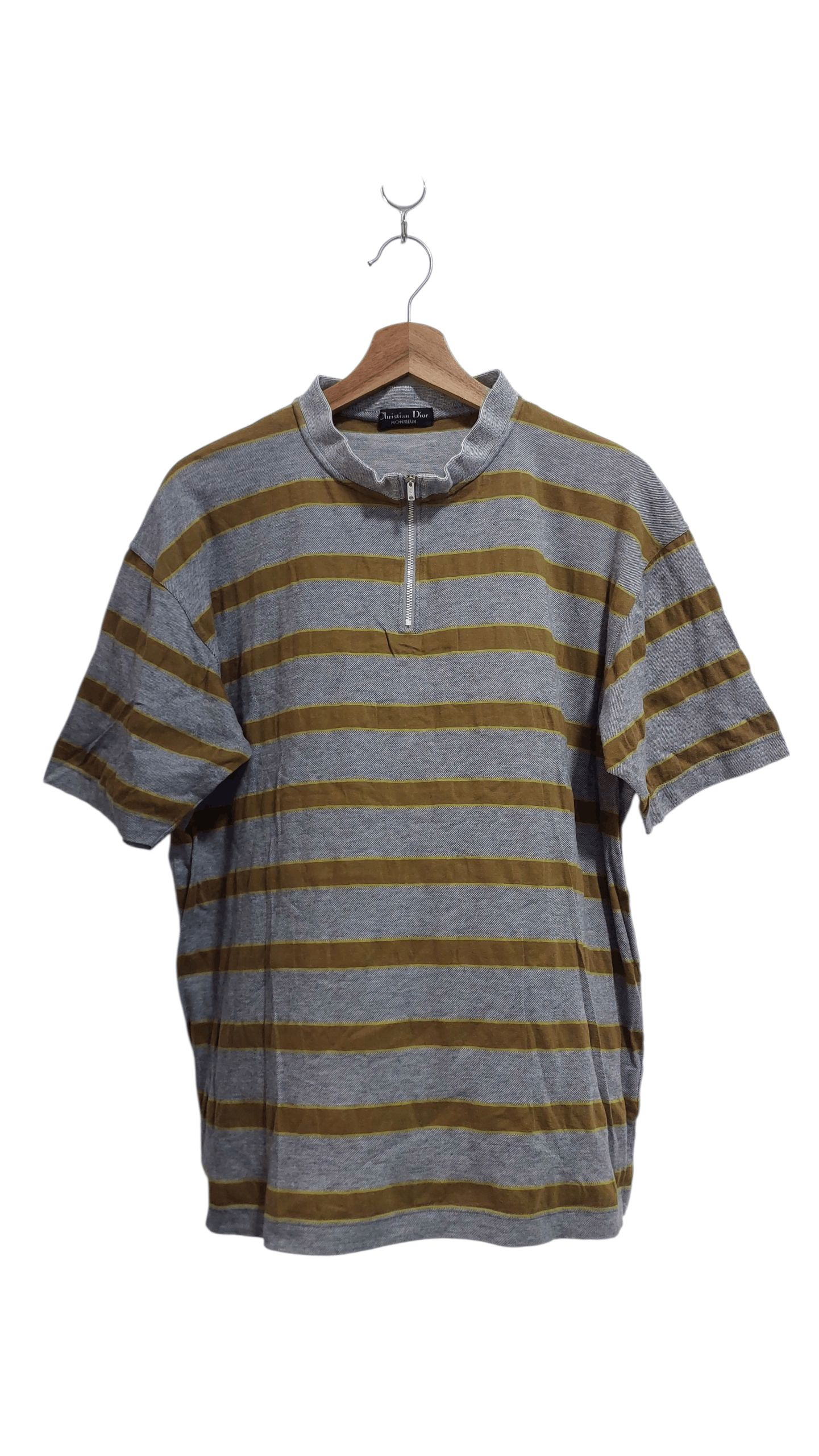 Christian Dior Monsieur VINTAGE CHRISTIAN DIOR MONSIEUR STRIPE HALF ZIPPER TSHIRT Size US L / EU 52-54 / 3 - 1 Thumbnail