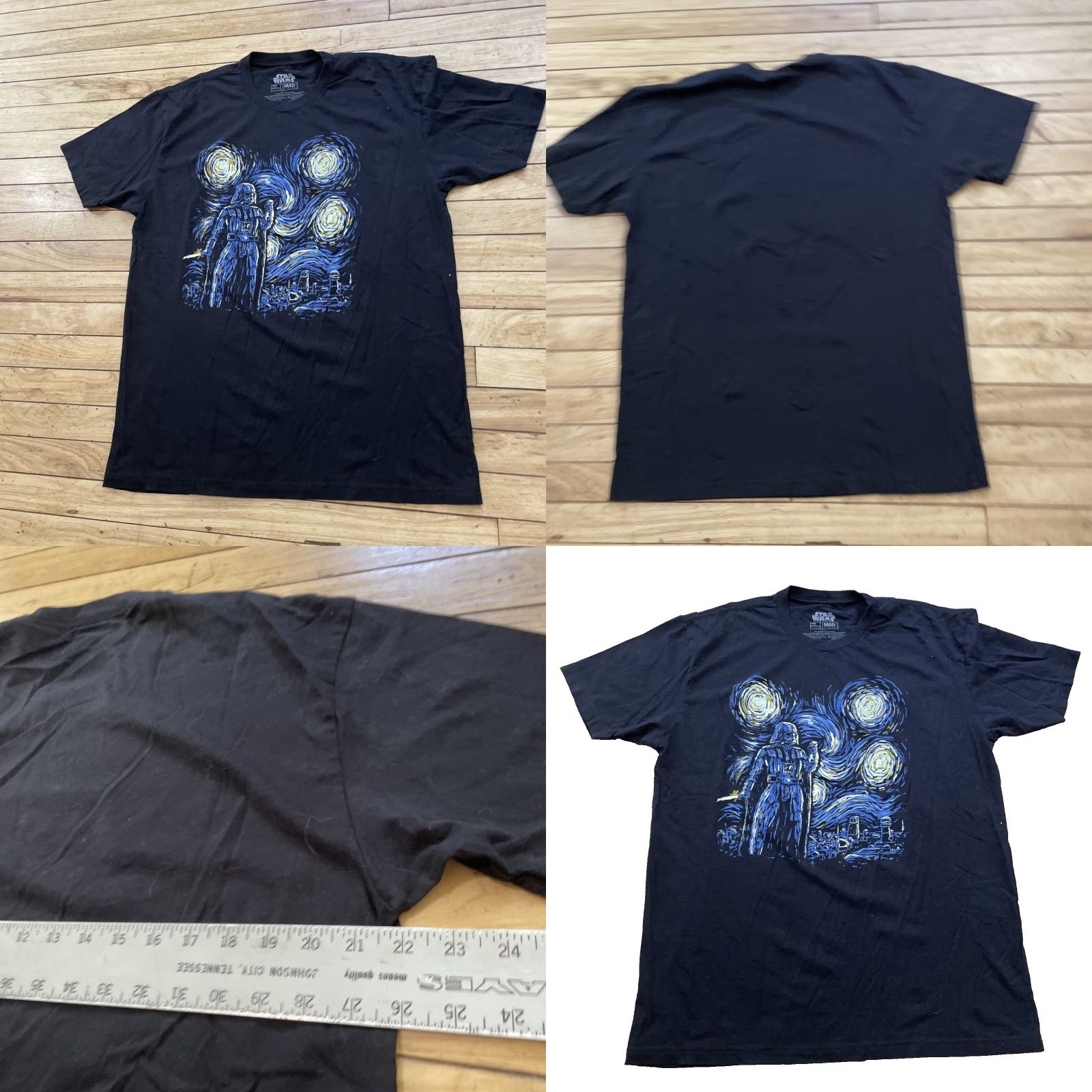 Mad Engine STAR WARS MAD ENGINE Shirt Men XL Black Darth Vader Graphic Starry Night VanGogh Size US XL / EU 56 / 4 - 10 Thumbnail