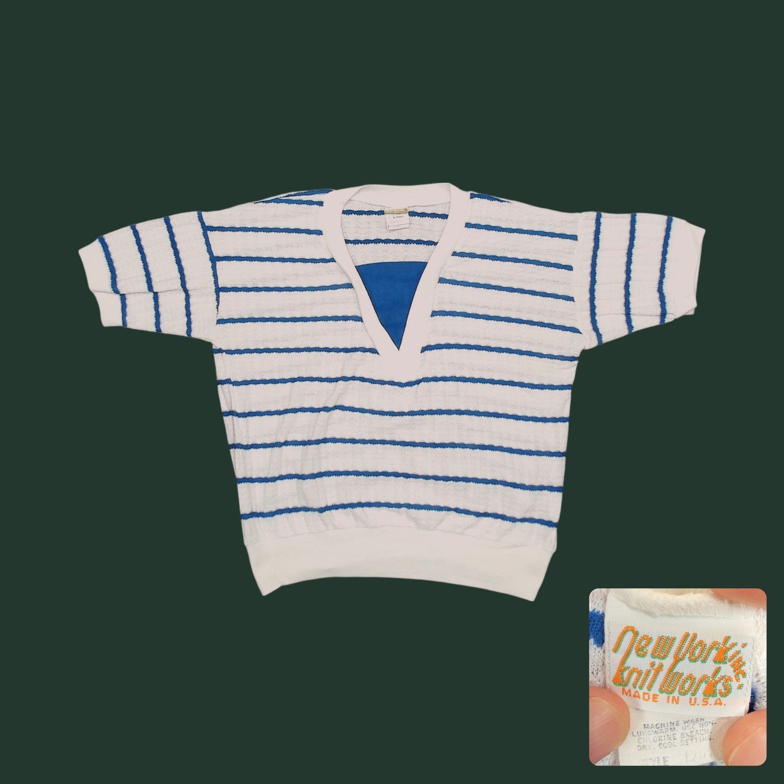Vintage Vintage 1980s New York Knitworks Boxy Cropped Sheer Knit Top Size L / US 10 / IT 46 - 1 Thumbnail